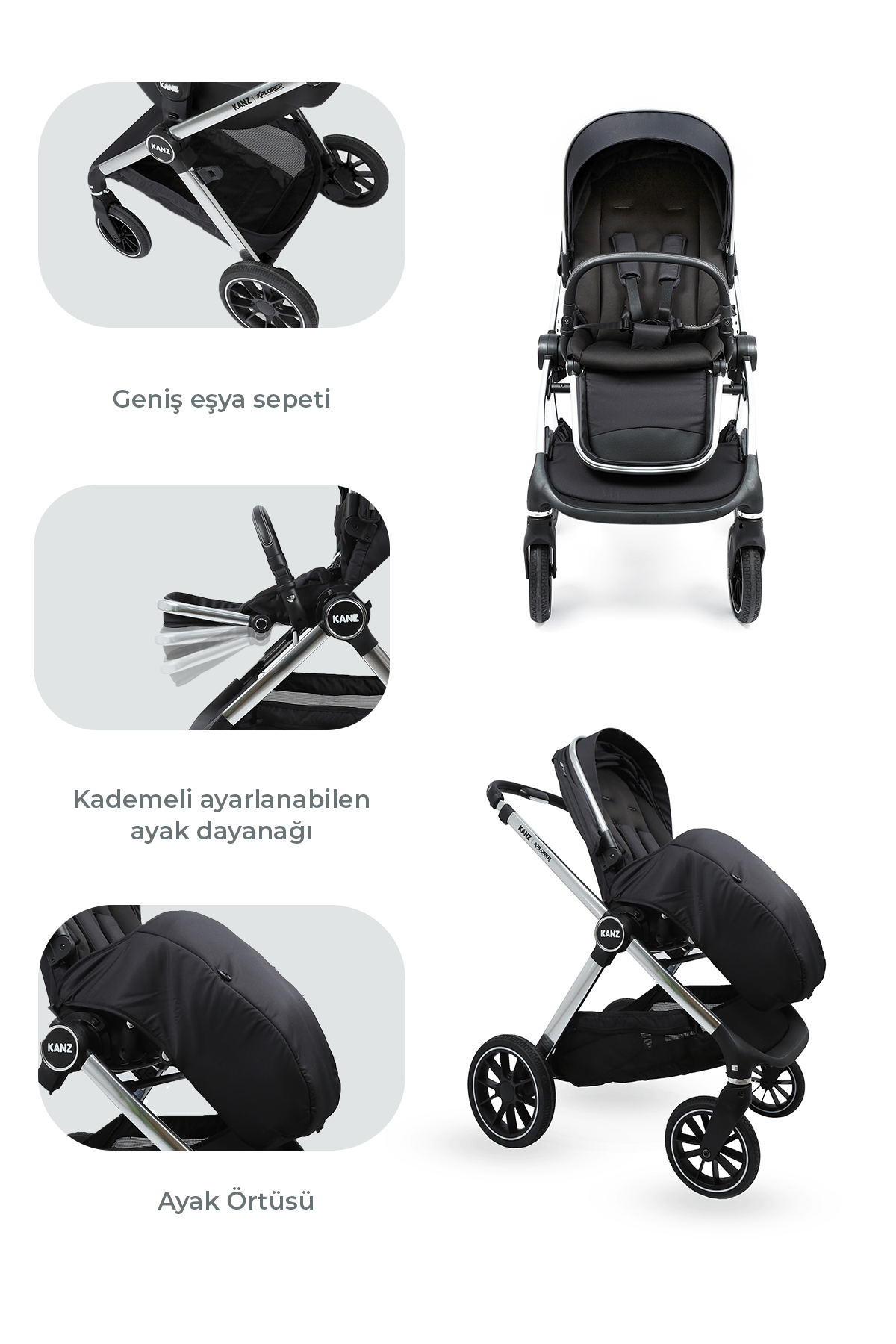 KZ EXPLORER KANZ BEBEK ARABASI TRV COLE BLACK