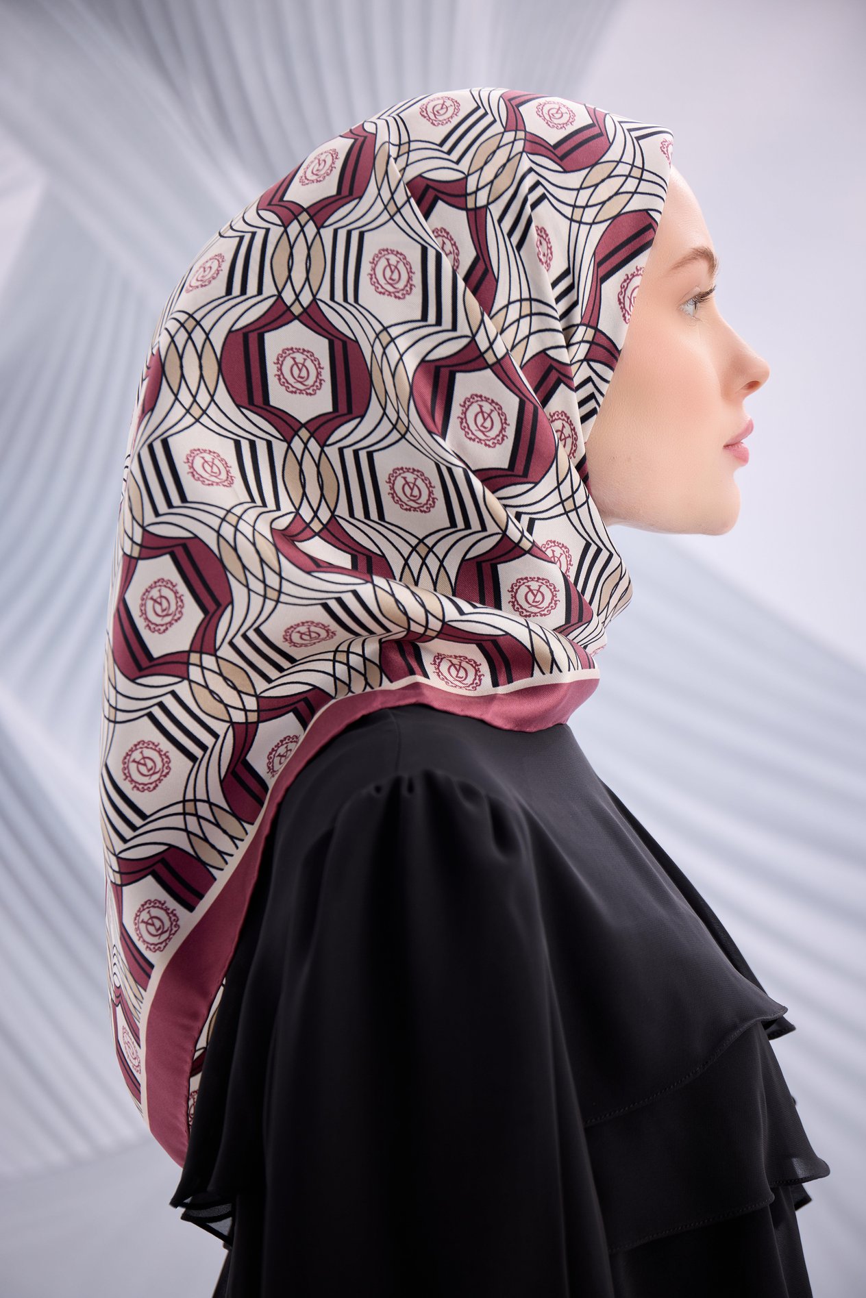 BORDO TWİLL İPEK LOGO EŞARP