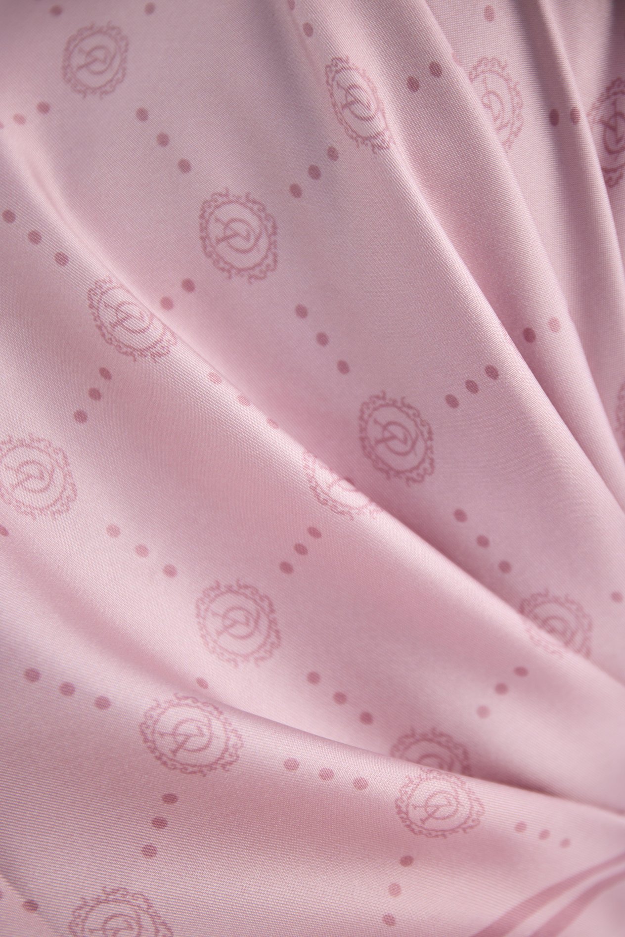PEMBE TWİLL İPEK MONOGRAM EŞARP-YQ01003