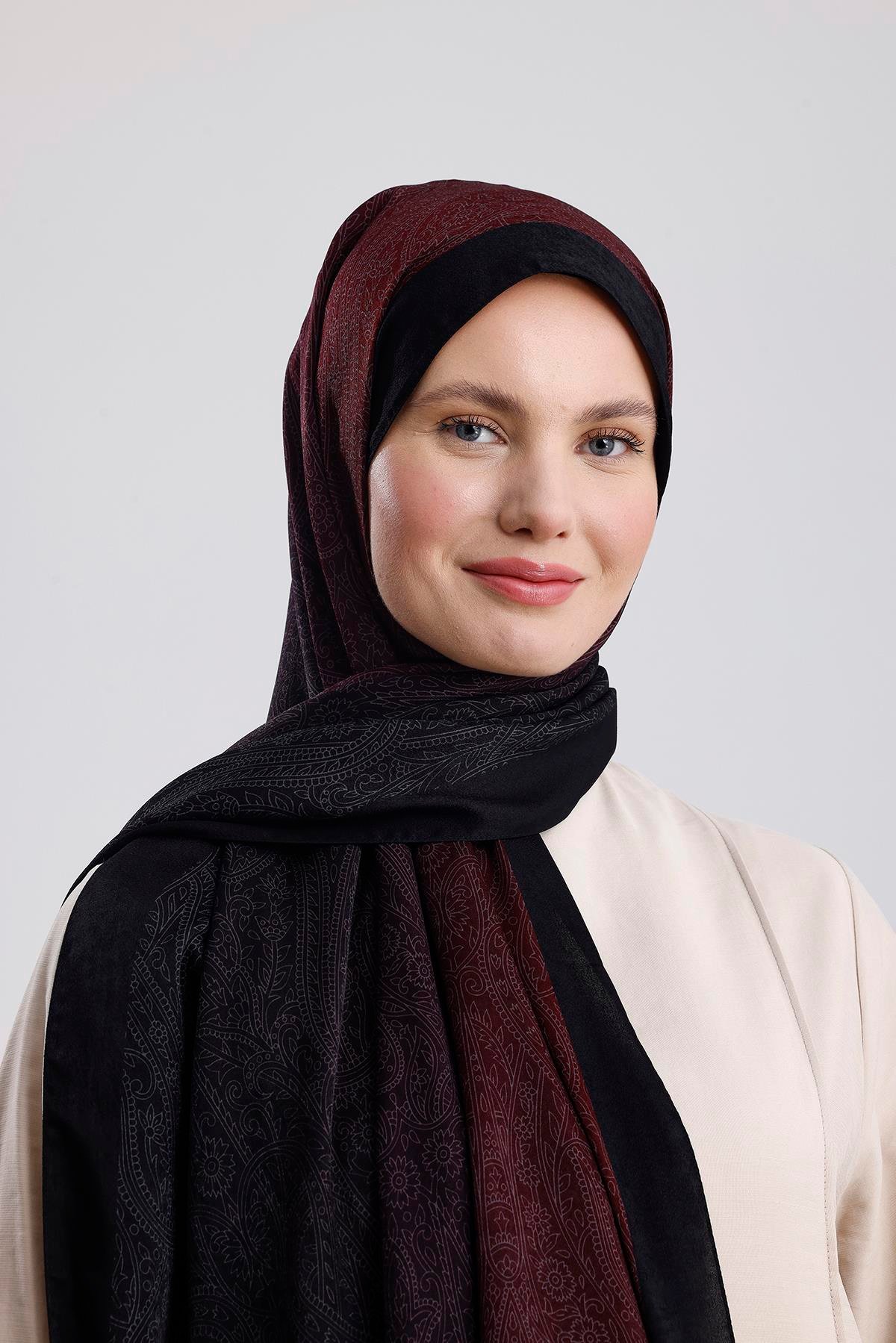 SİYAH-MÜRDÜM RETRO PREMIUM ŞAL