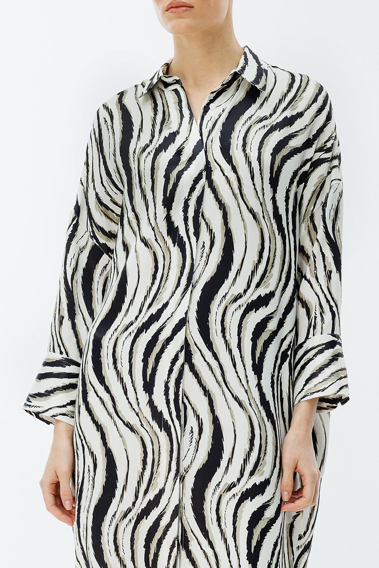 Zebra Desen Gömlek Elbise