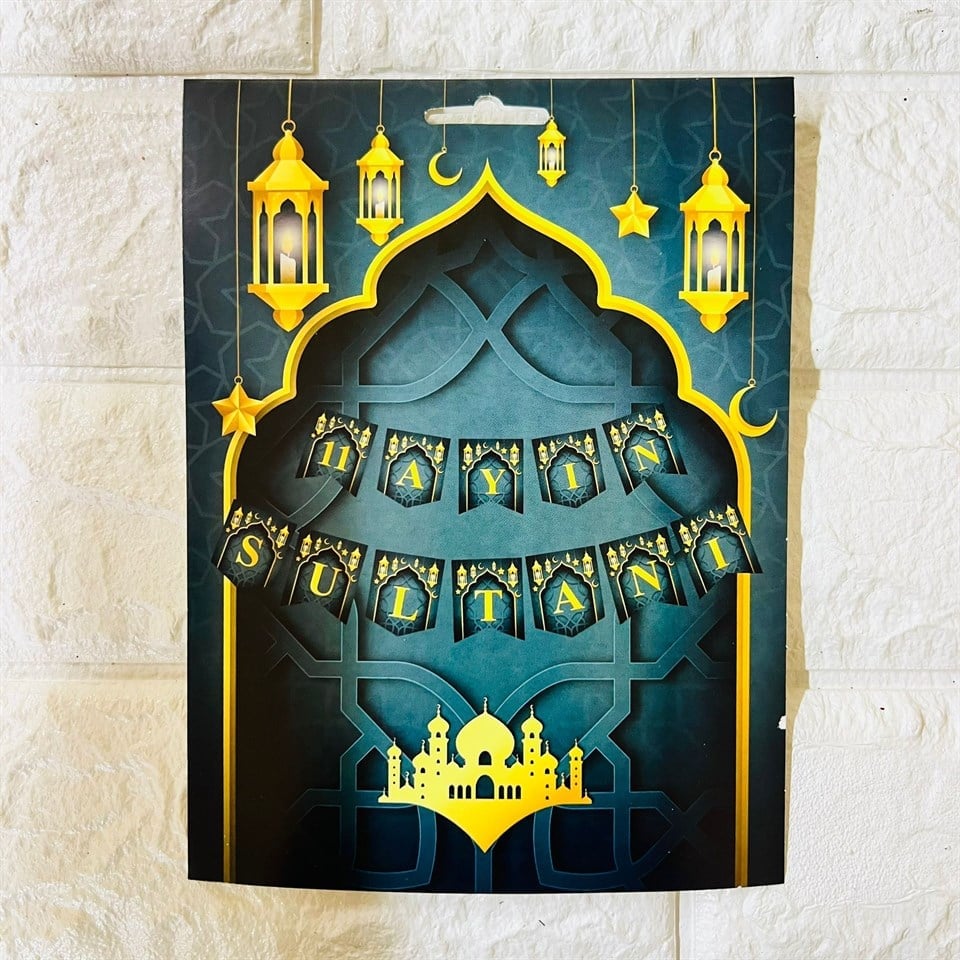 Ramazan'a Özel '11 AYIN SULTANI' Yazılı Karton Flama
