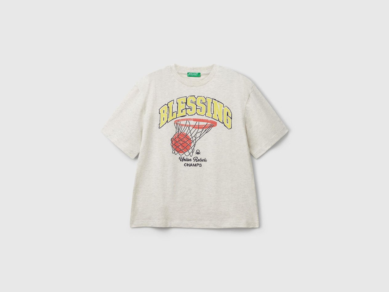  Benetton Erkek Çocuk Slogan Baskılı T-Shirt 