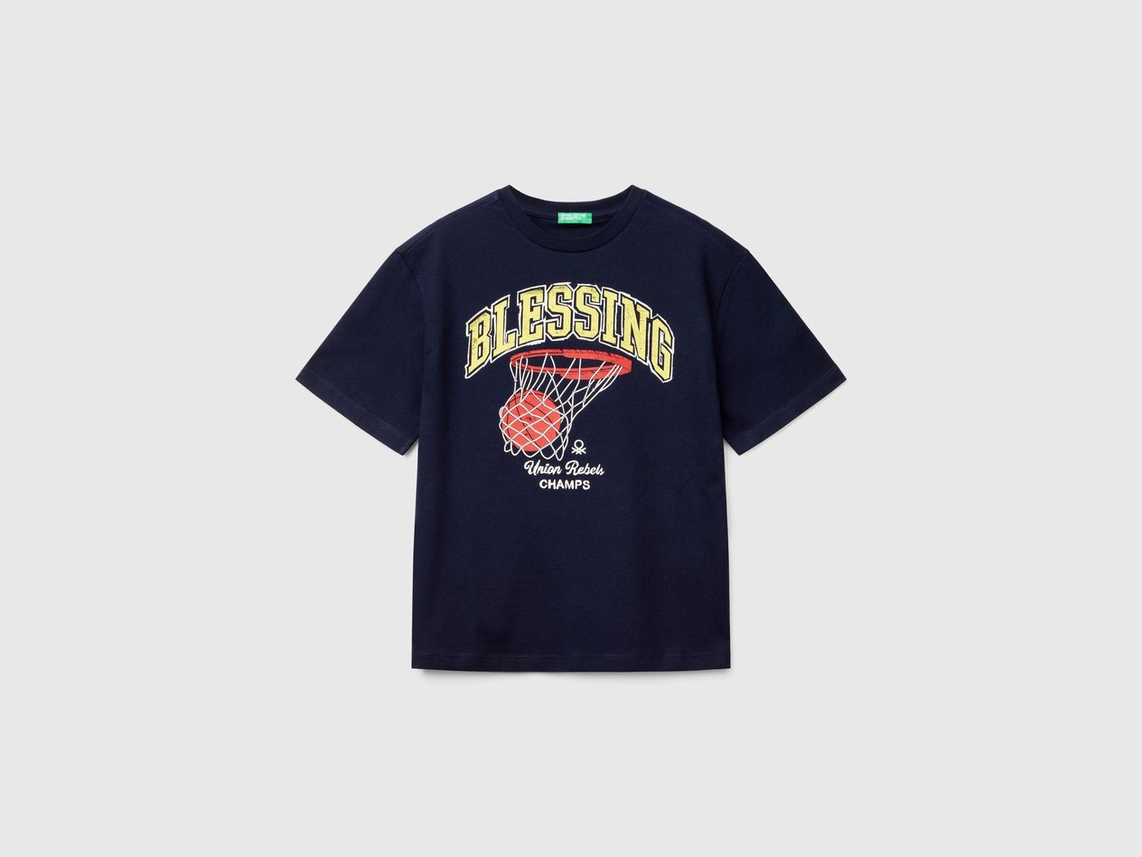  Benetton Erkek Çocuk Slogan Baskılı T-Shirt 