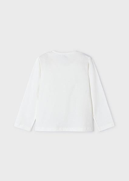 Mayoral Kız Çocuk Krem T-shirt Uzun Kol 03093-078