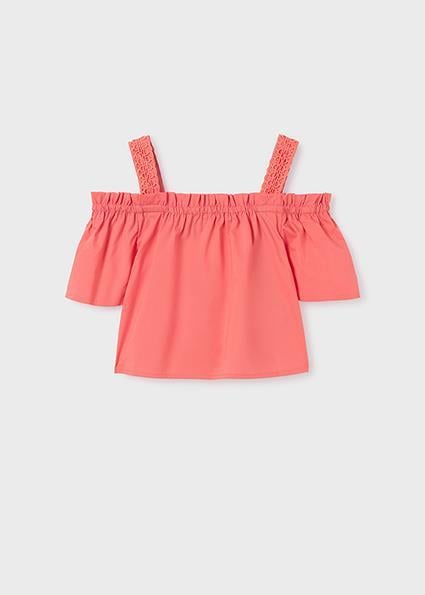 Mayoral Kız Çocuk Pembe Poplin Bluz 06101-024