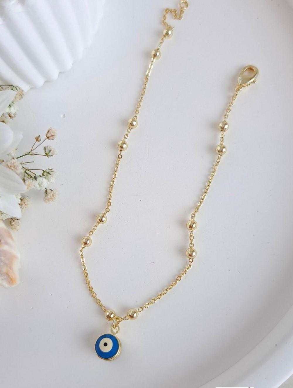 14K ALTIN KAPLAMA İTHAL NAZAR HALHAL