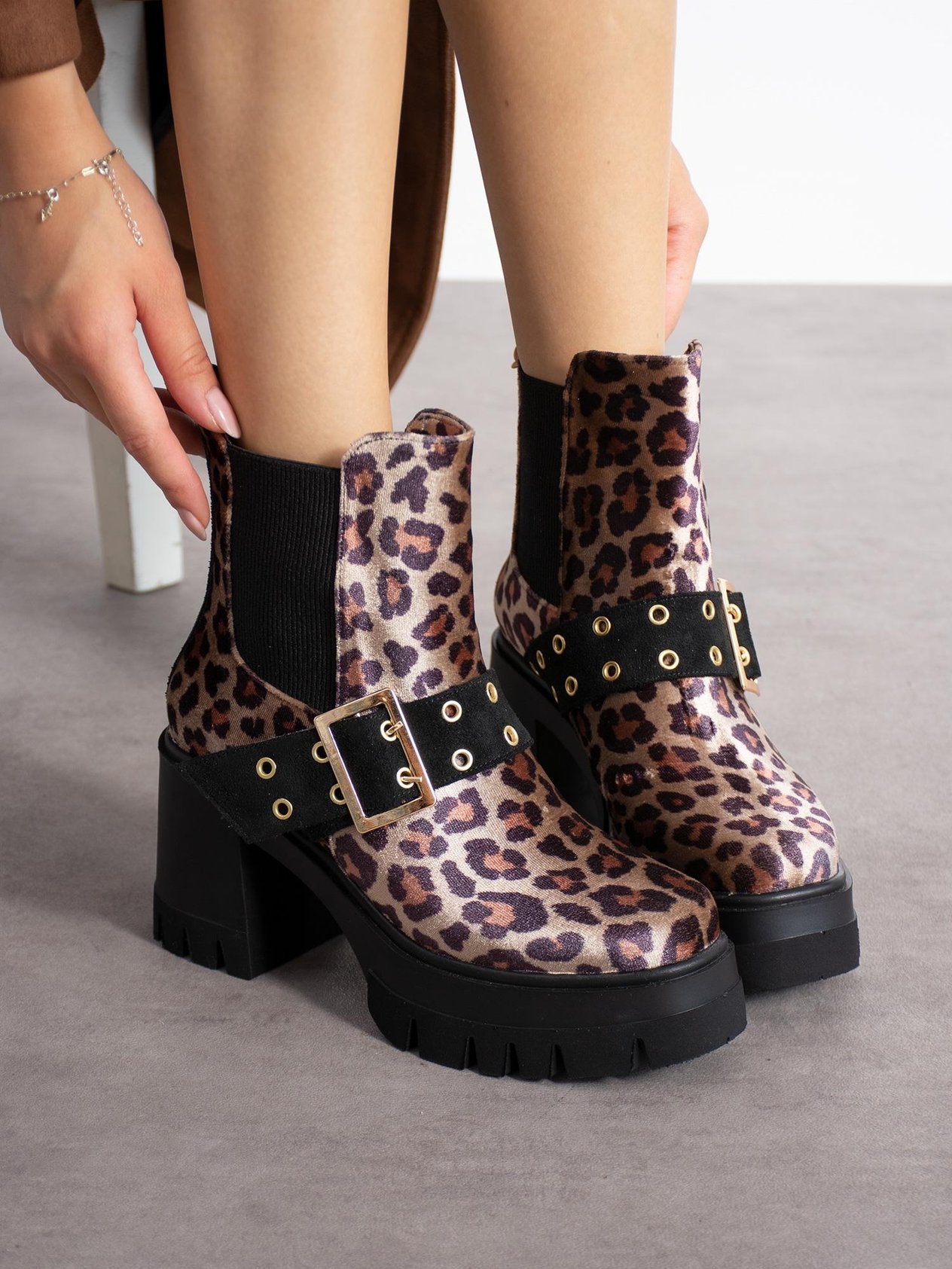 ALDENA Leopar Toka Detay Kadın Bot