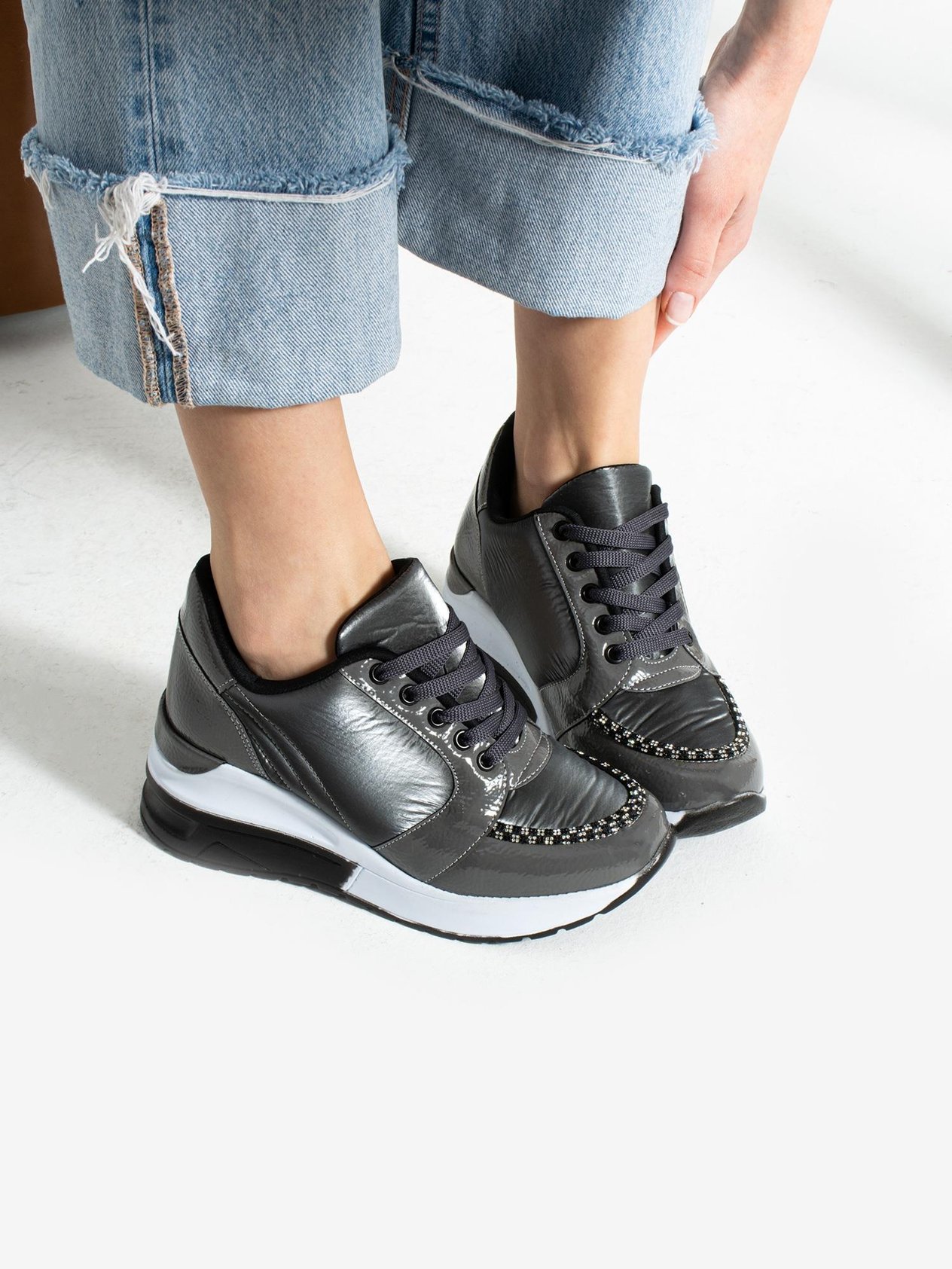 BİLSON Platin Taş Detay Kadın Sneakers