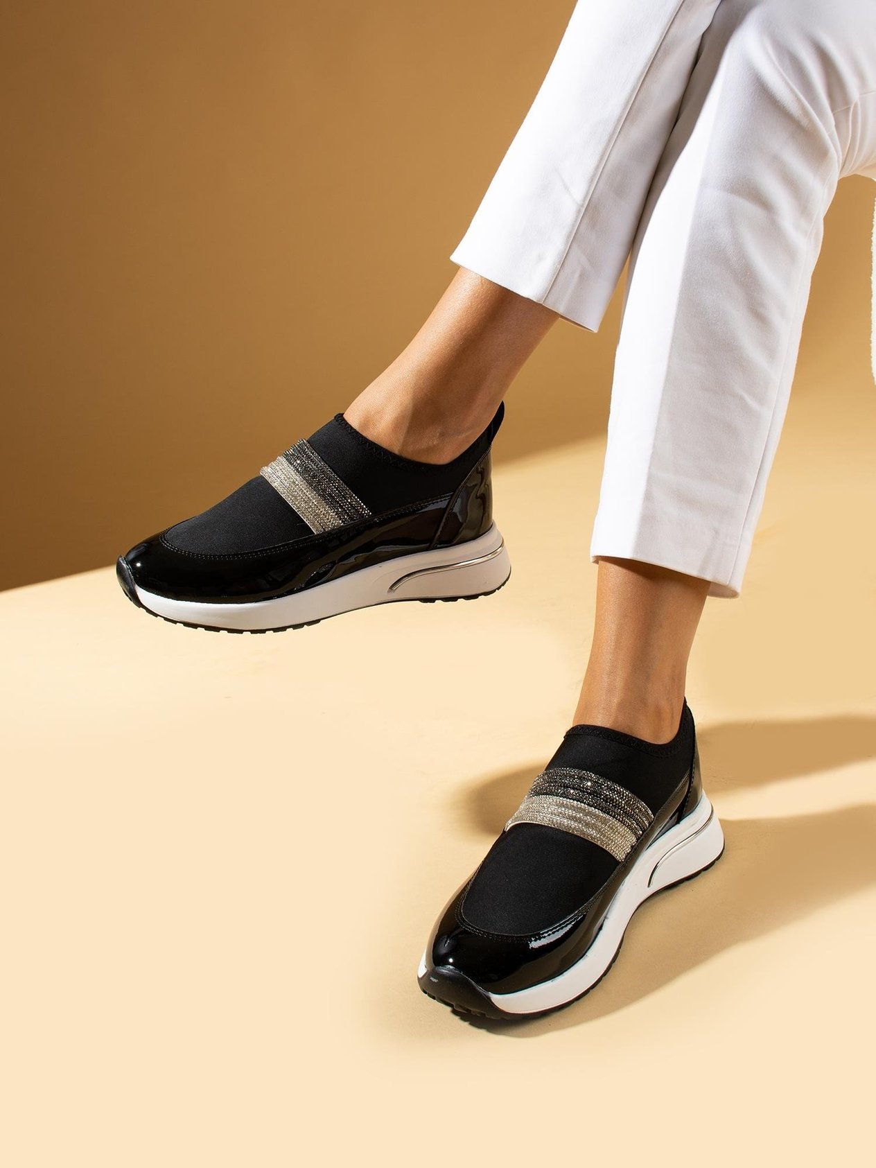 ELENA Siyah Taşlı Kadın Sneakers