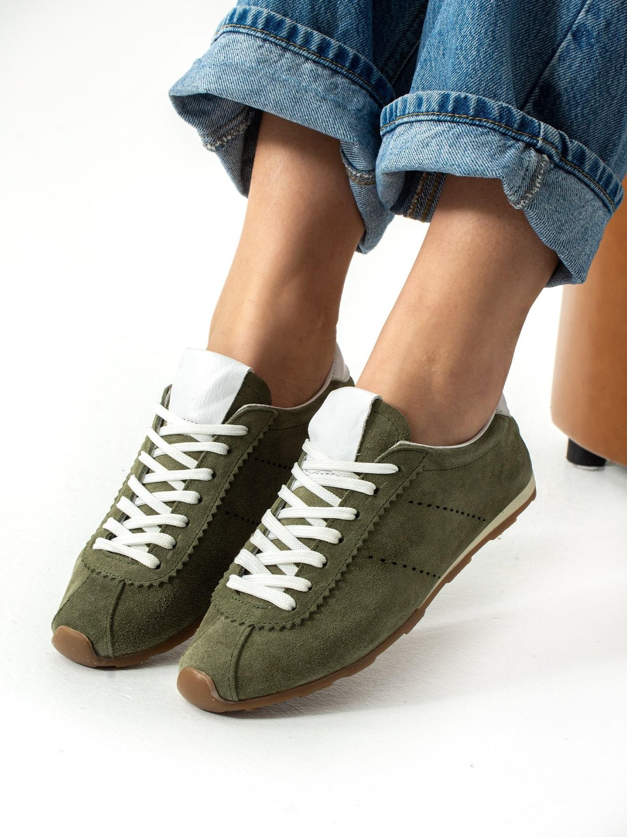 FULGOR Yeşil Hakiki Deri Kadın Sneakers