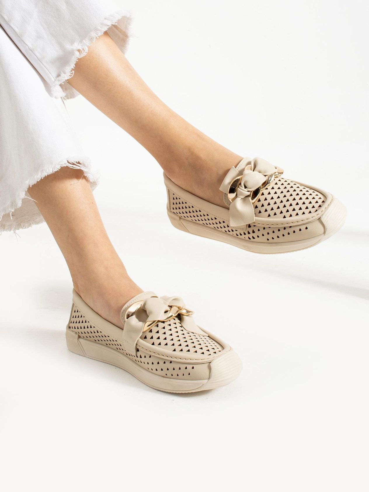 GRANADA Krem Delikli Kadın Loafer