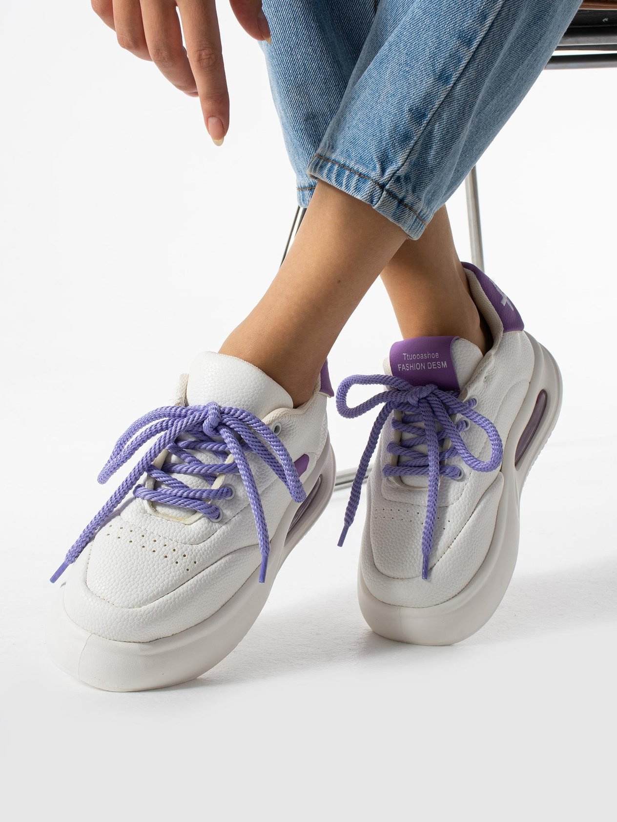 NİKO Beyaz-Lila Kadın Sneakers
