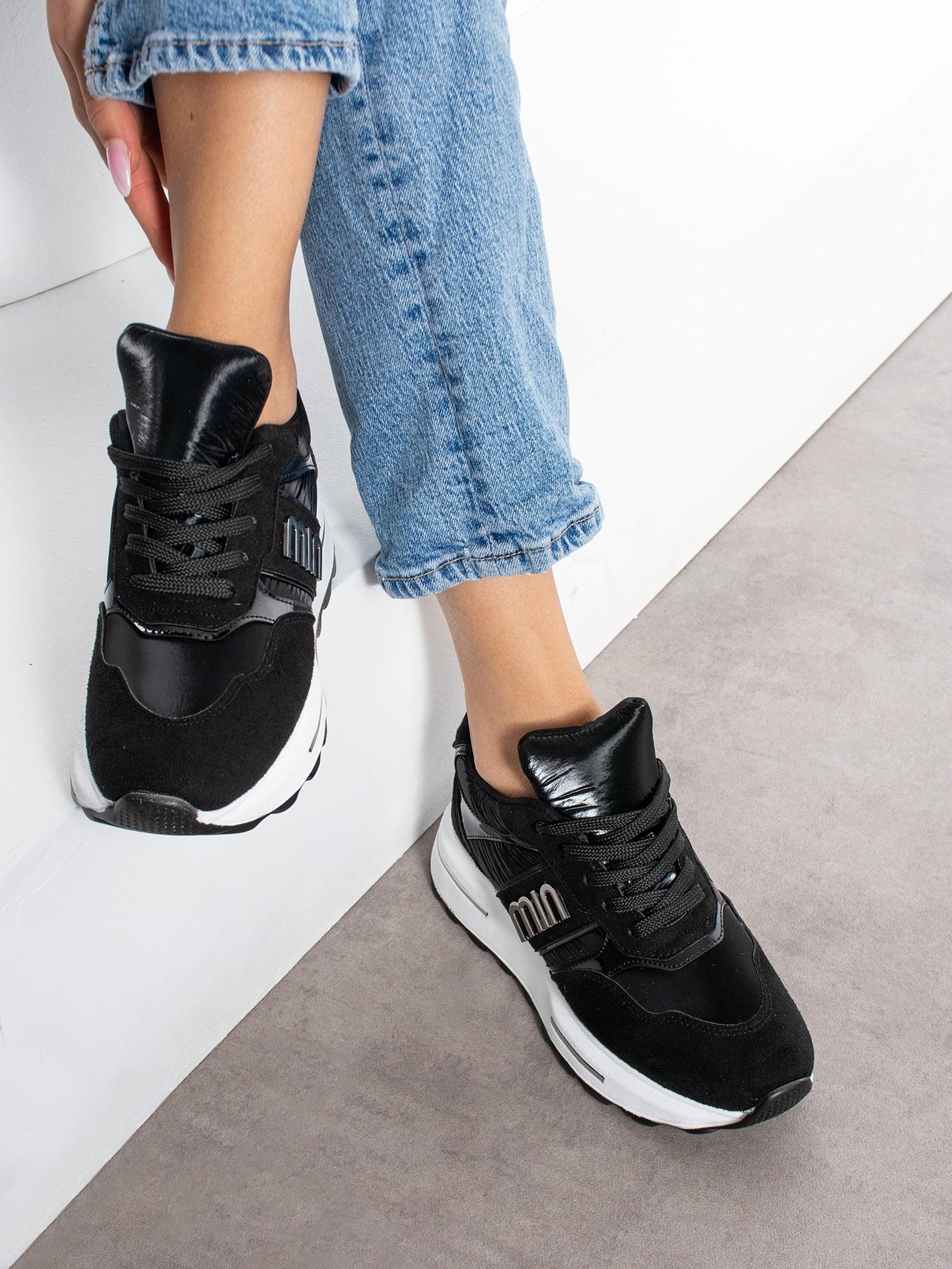 VİANNA Siyah Bağcıklı Kadın Sneakers