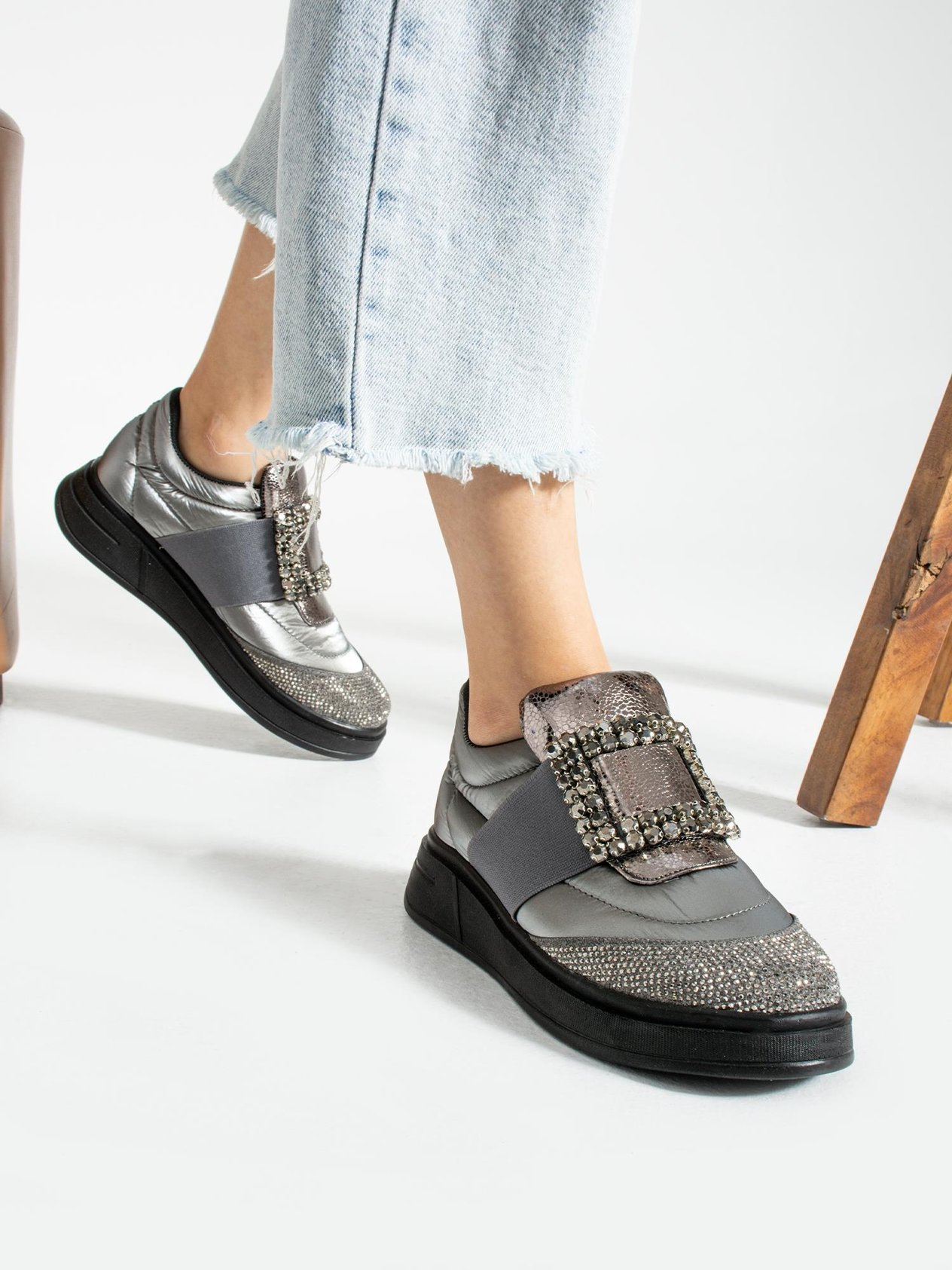 WAY Platin Taş Detay Kadın Sneakers