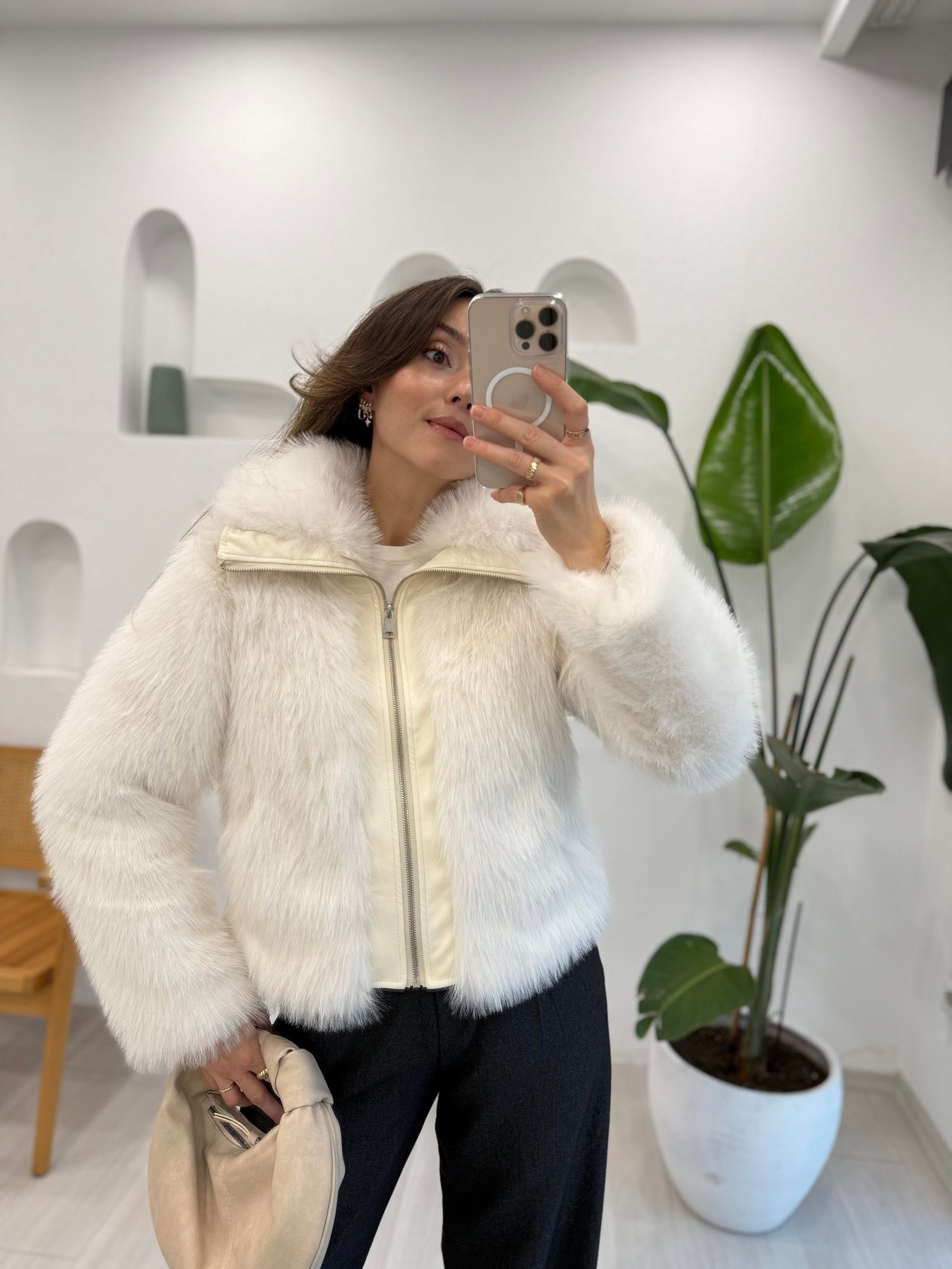 EKRU 9459 PELUŞ CEKET 