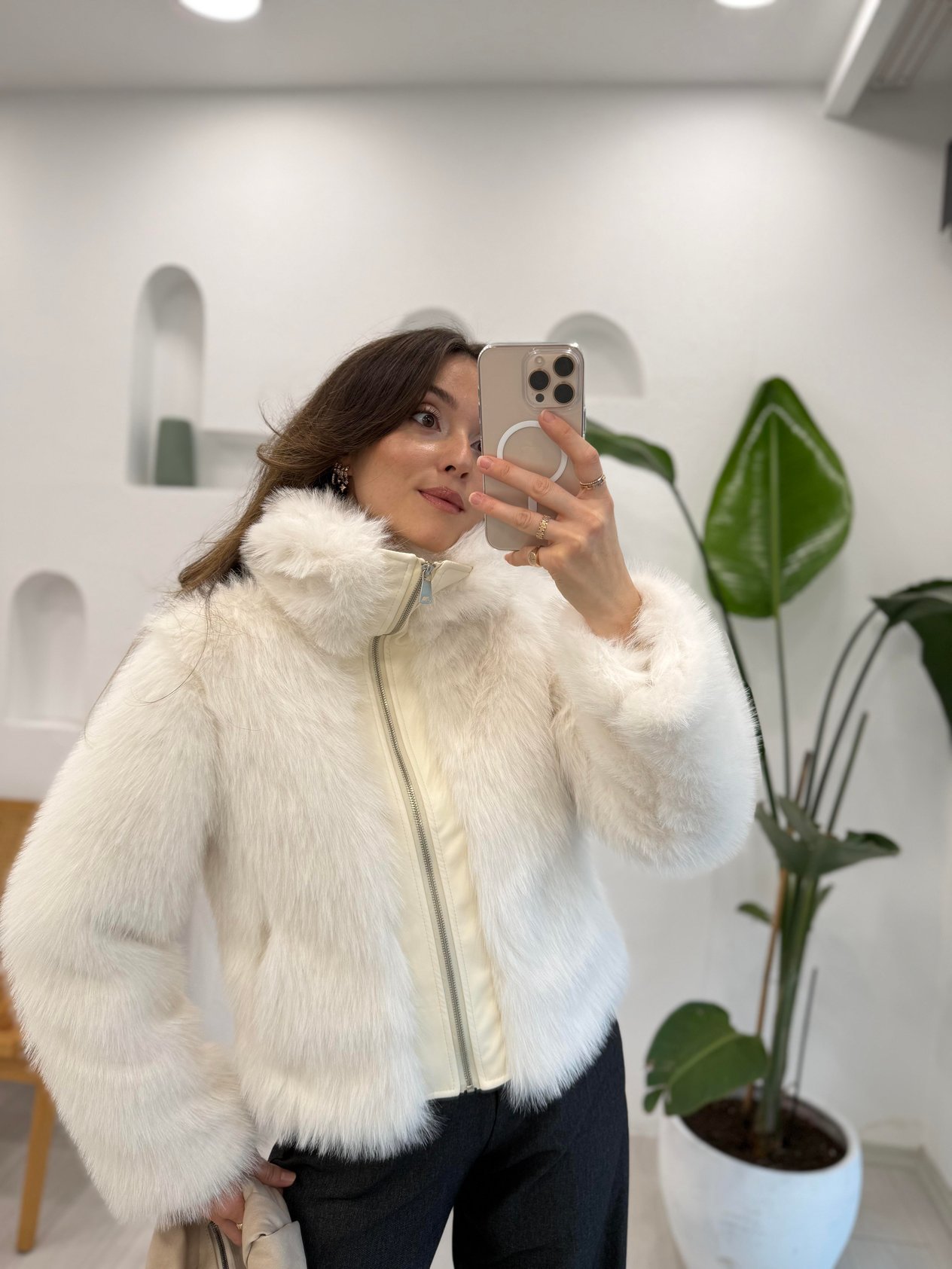 EKRU 9459 PELUŞ CEKET 
