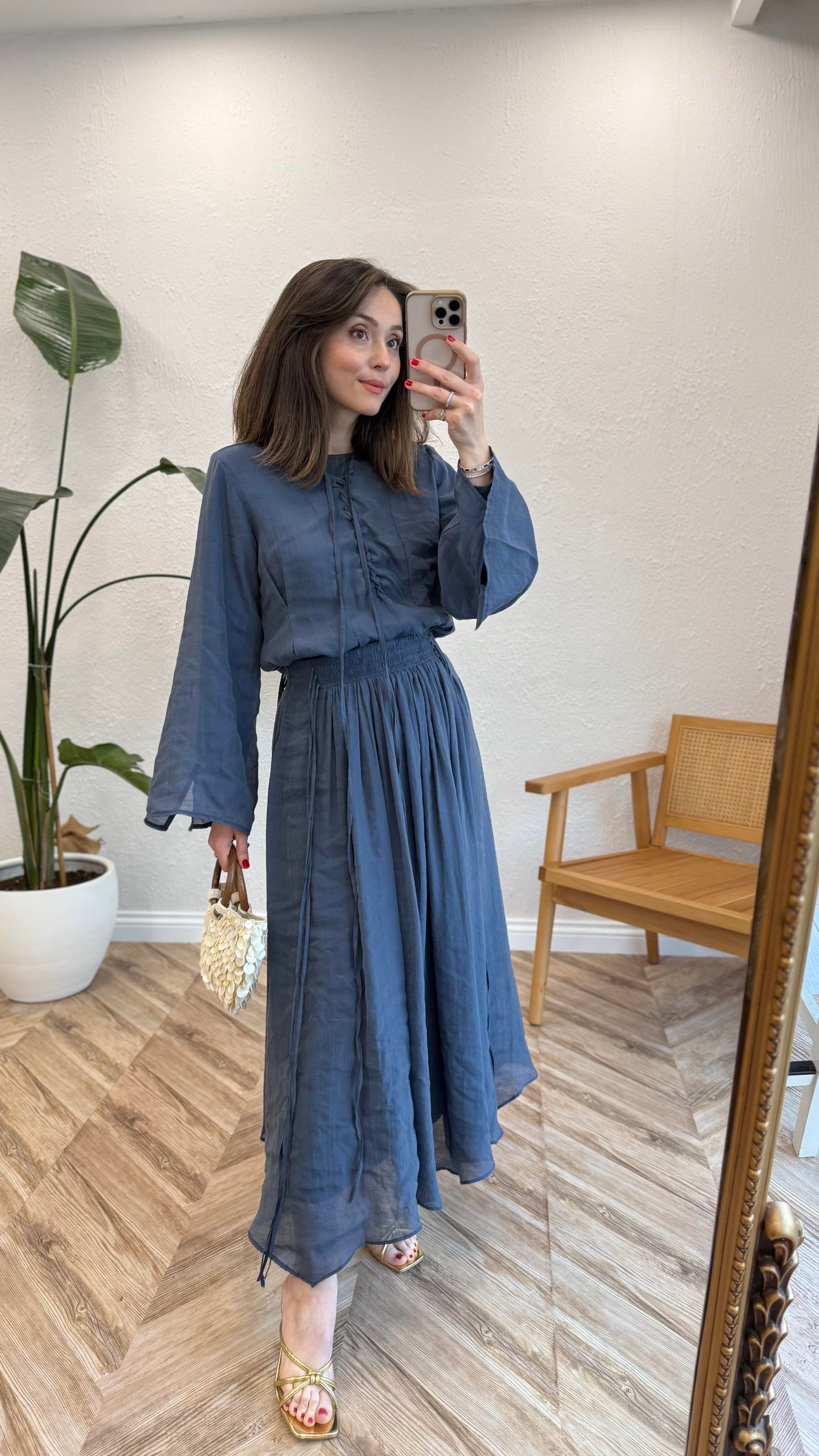 LACİVERT 2309 BLUZ ETEK TAKIM