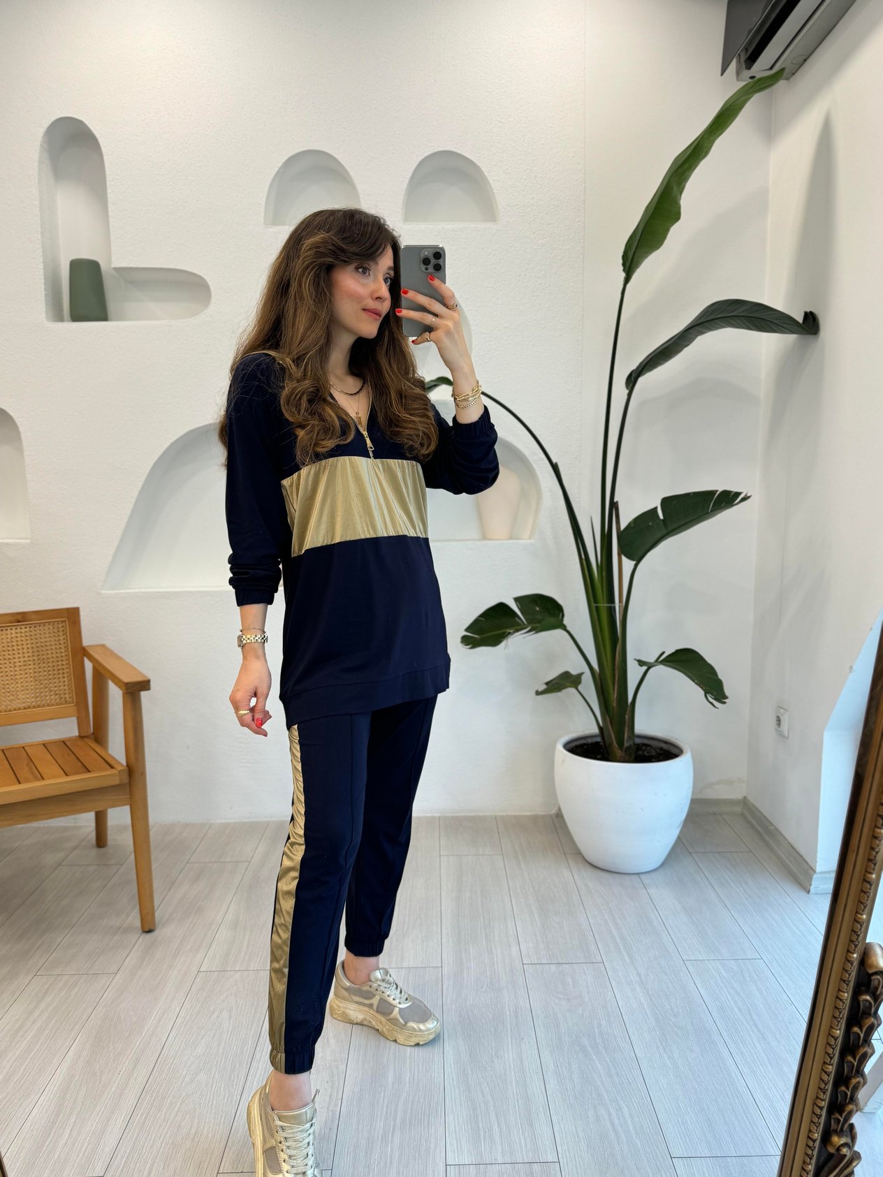 LACİVERT 4478 GOLD DETAY TAKIM