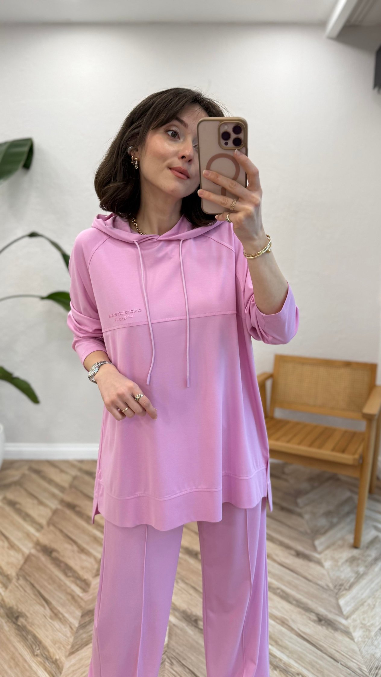 PEMBE 34245 KAPŞONLU TAKIM 