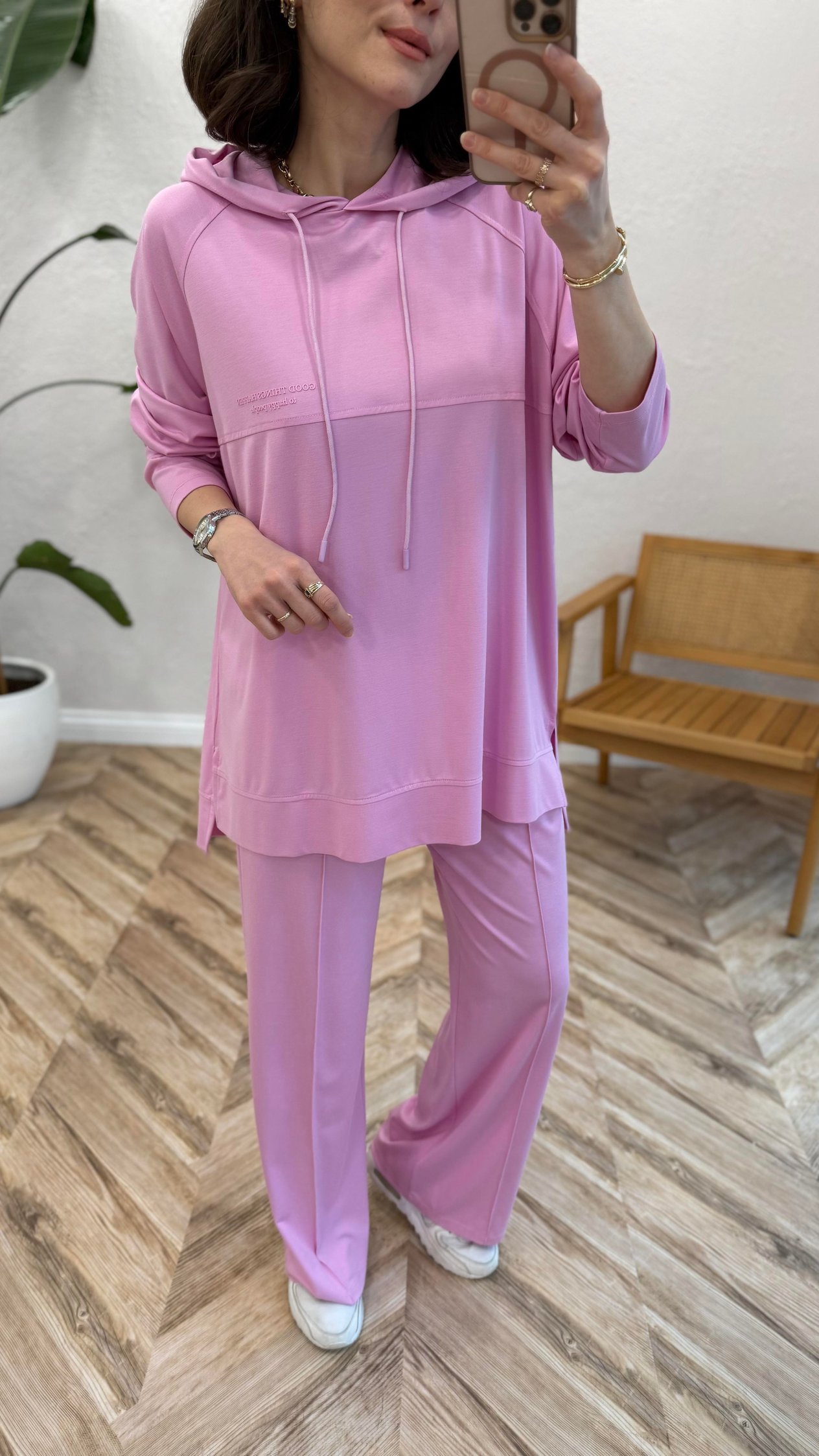 PEMBE 34245 KAPŞONLU TAKIM 