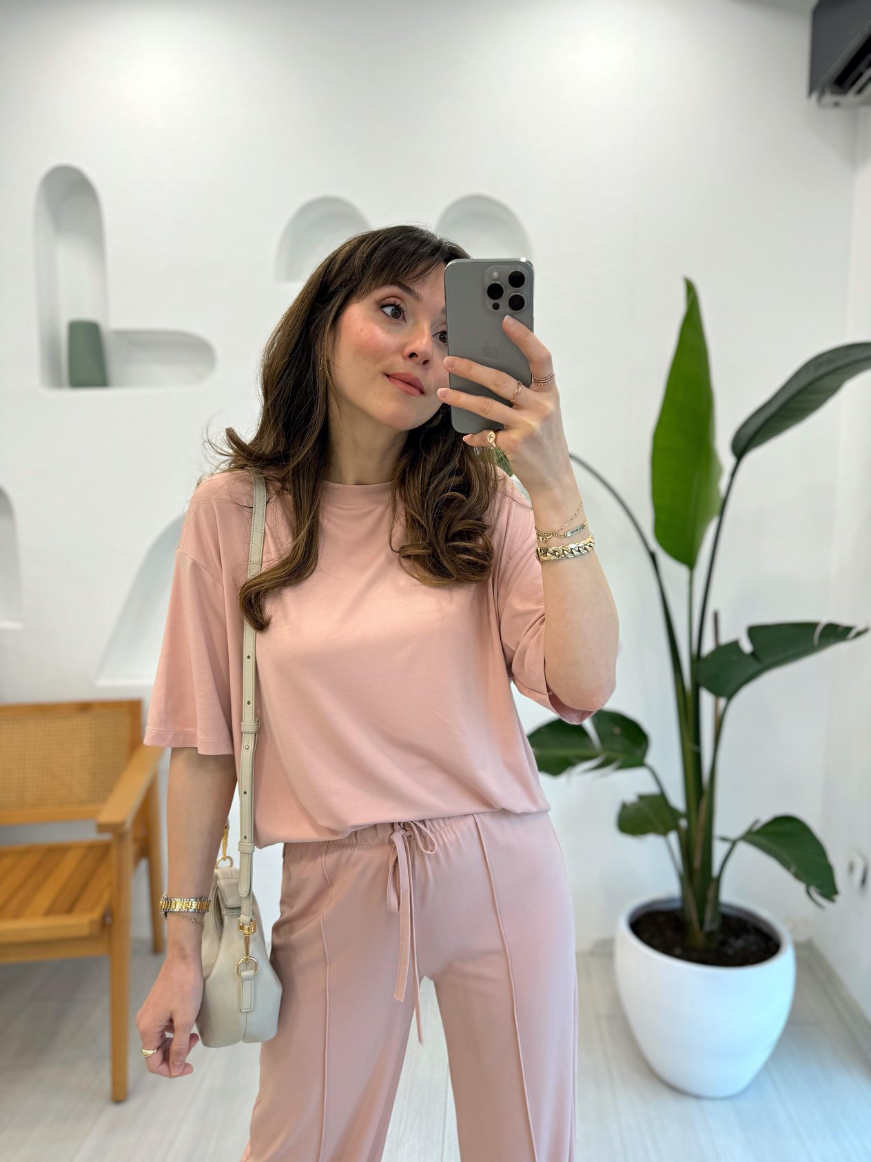 PEMBE 8634 TSHİRT PANOLON TAKIM 