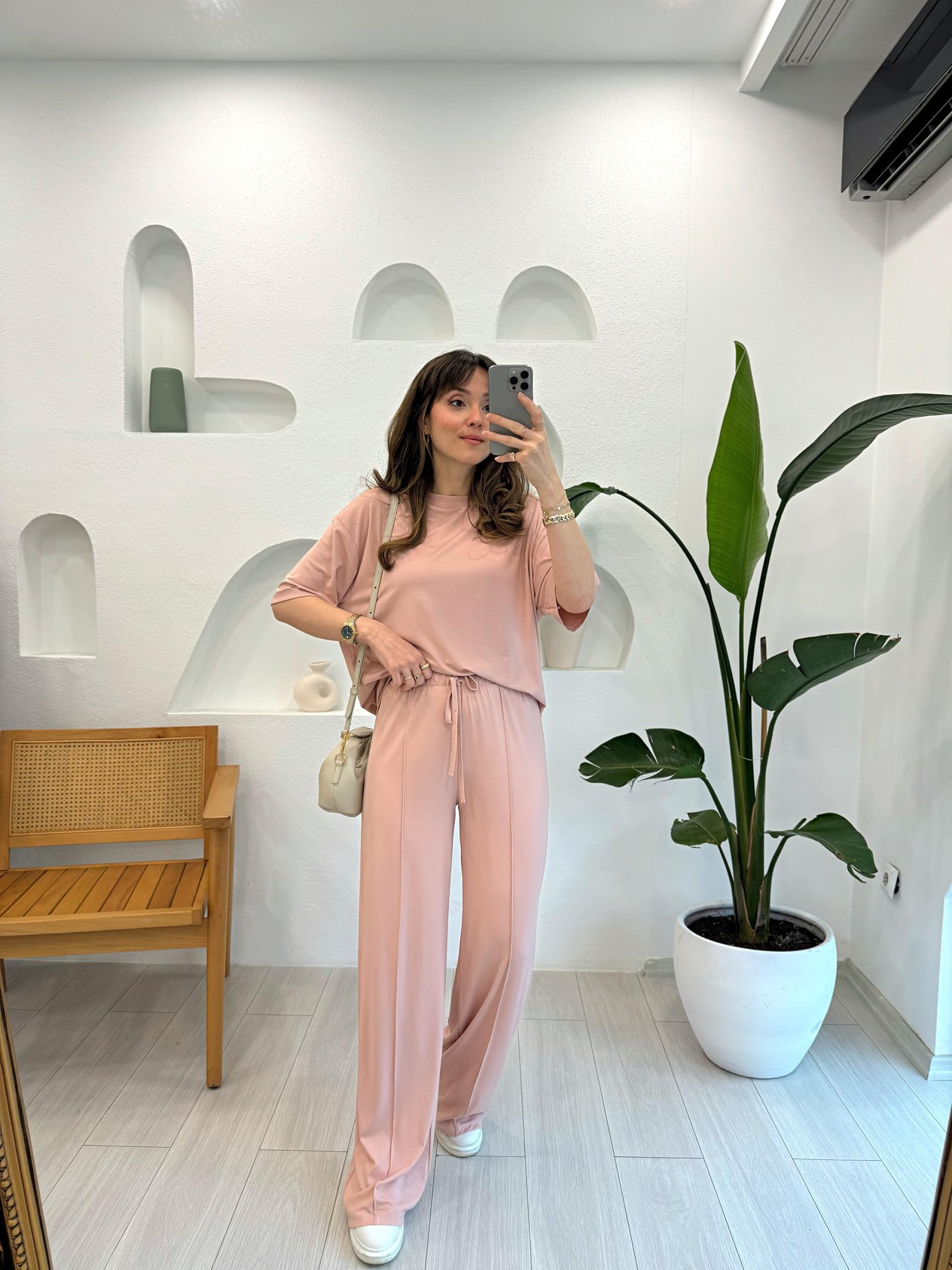 PEMBE 8634 TSHİRT PANOLON TAKIM 