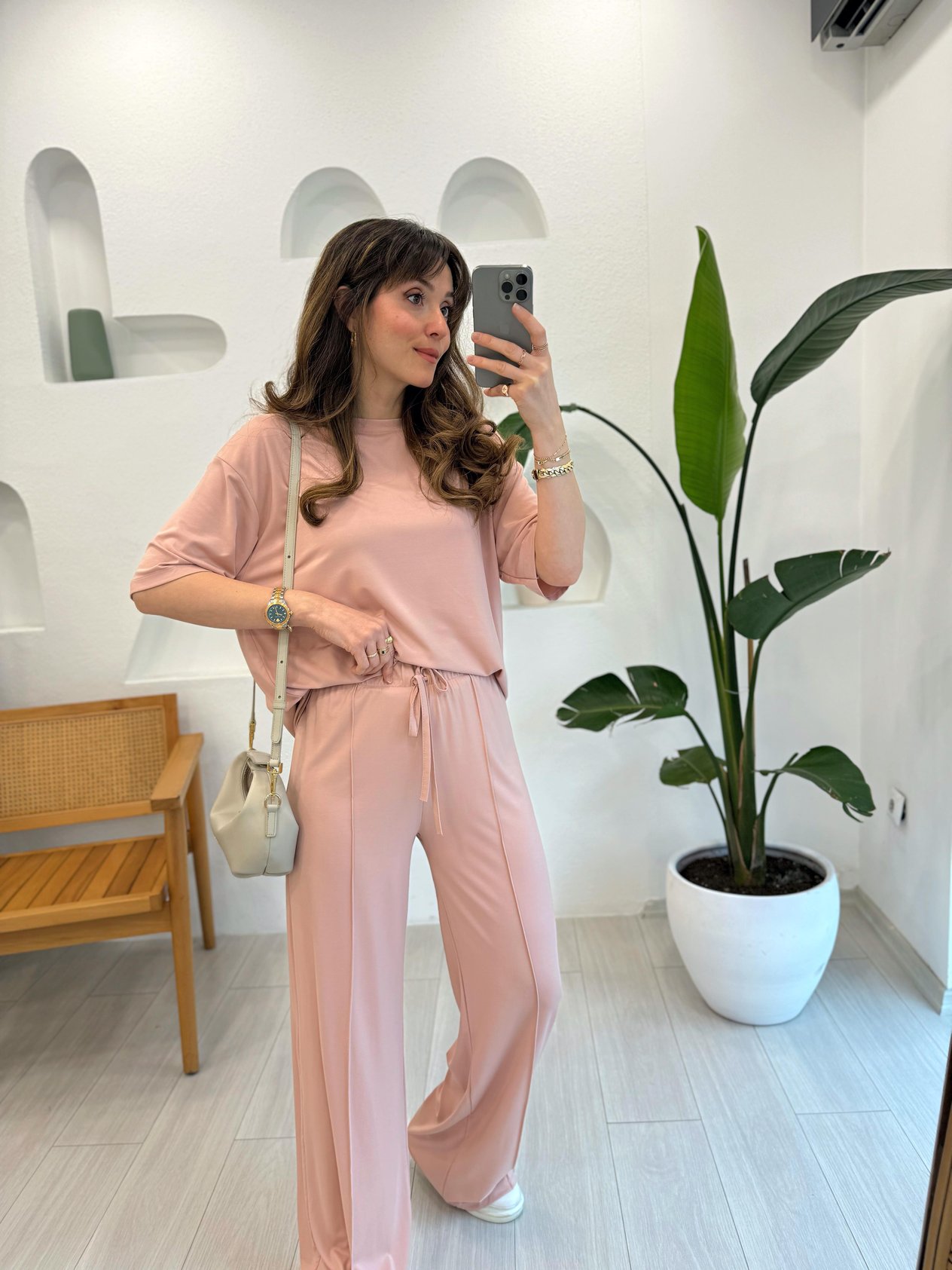 PEMBE 8634 TSHİRT PANOLON TAKIM 