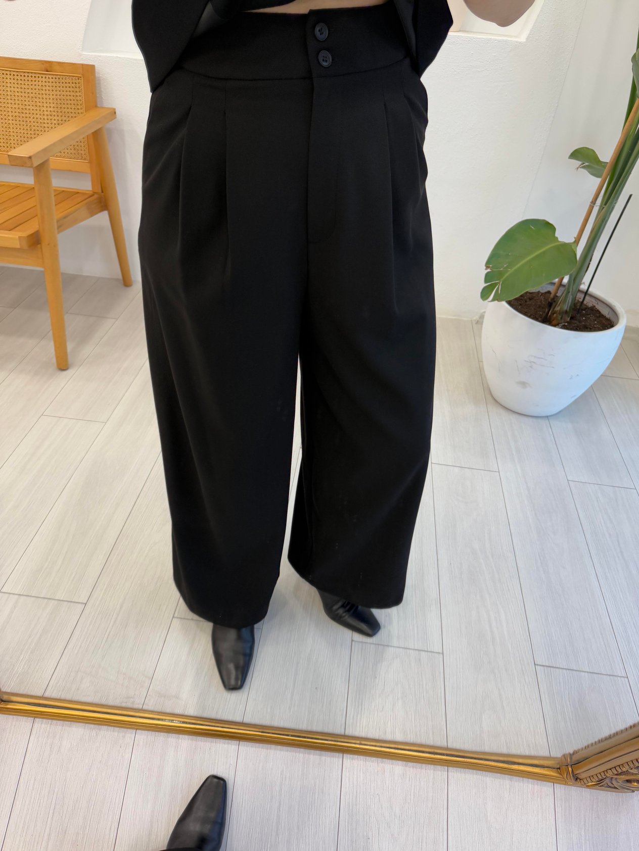 SİYAH 71585 PENSLİ PANTOLON