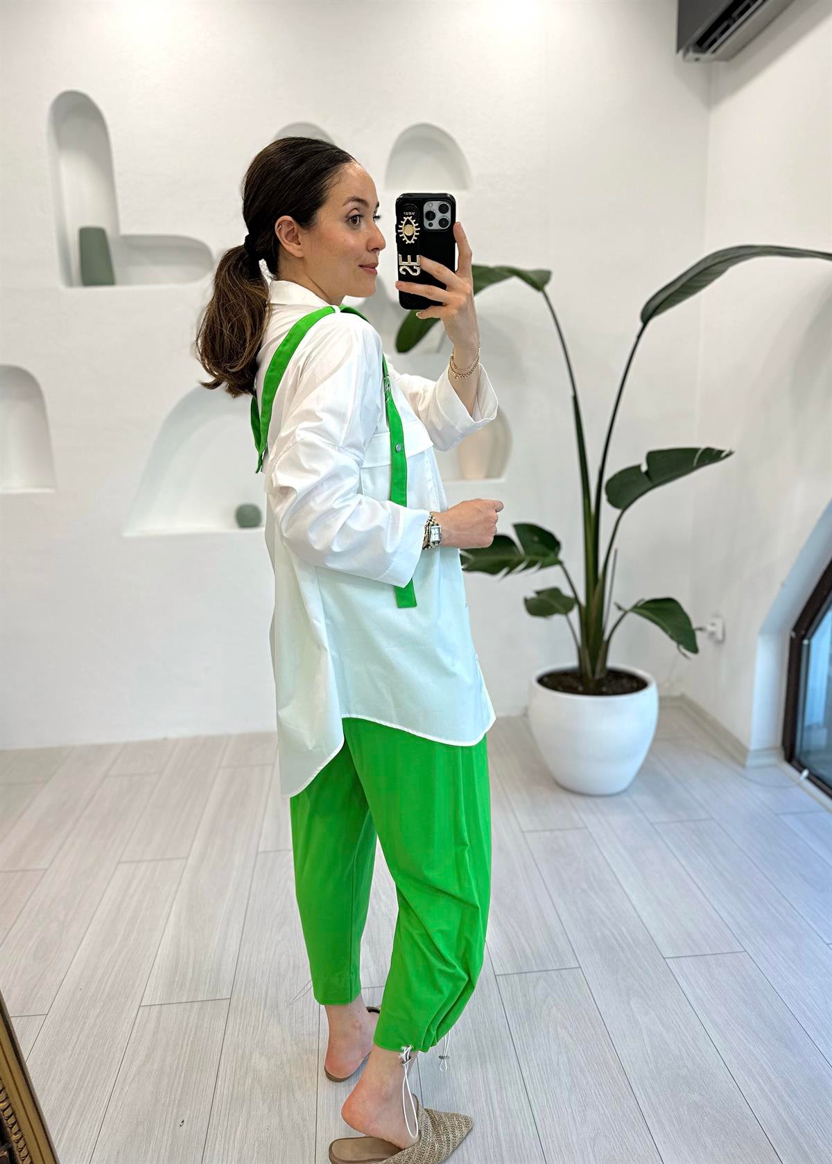 YEŞİL 3967 POPLİN GÖMLEK BAMBU TAKIM