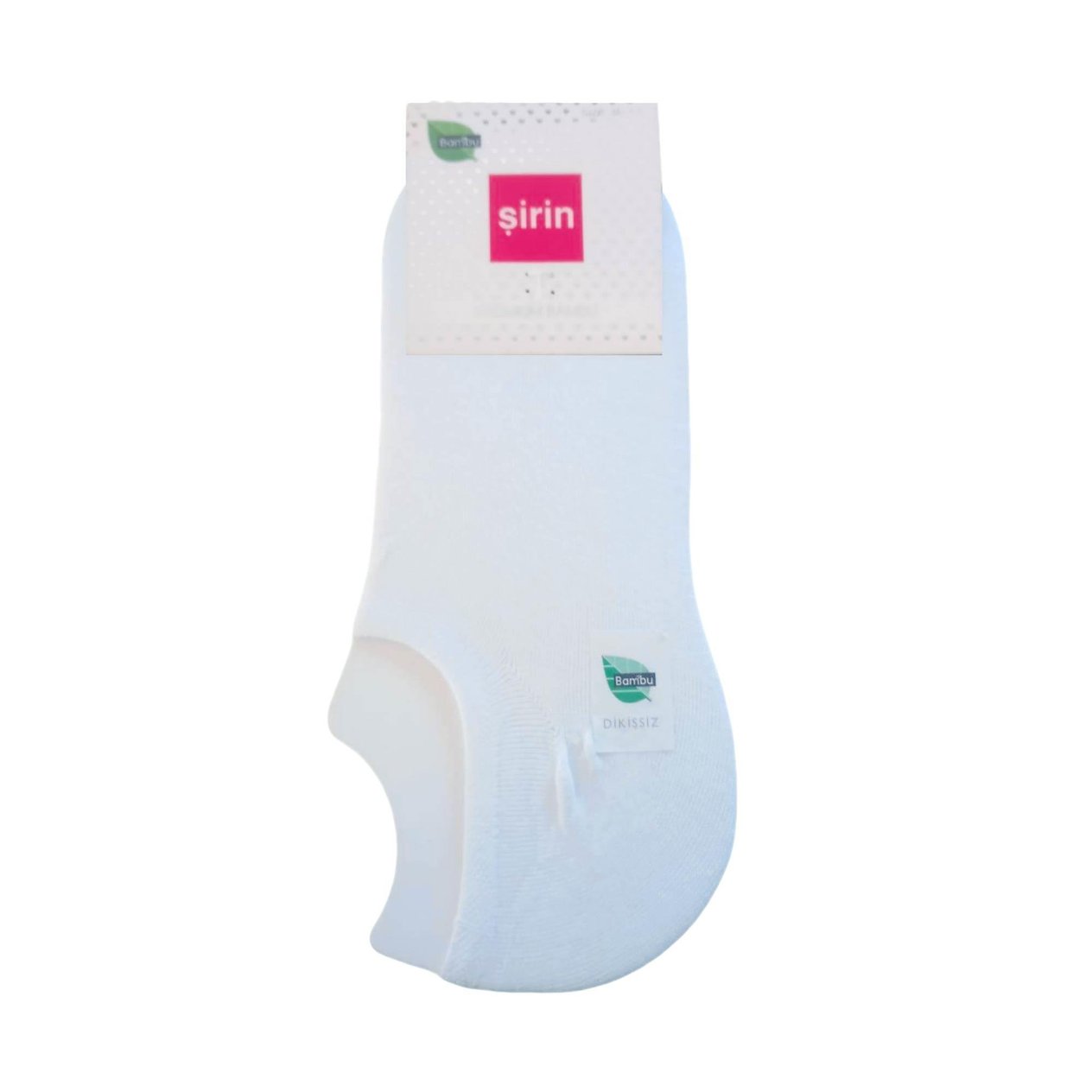 Şirin Patik Premium Bambu Dikişsiz  Çorap Beyaz Kadın 4037