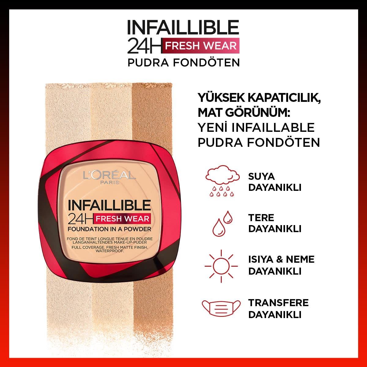 Loreal Paris Infaillible 24H Fresh Wear Pudra Fondöten 40 Cashmere