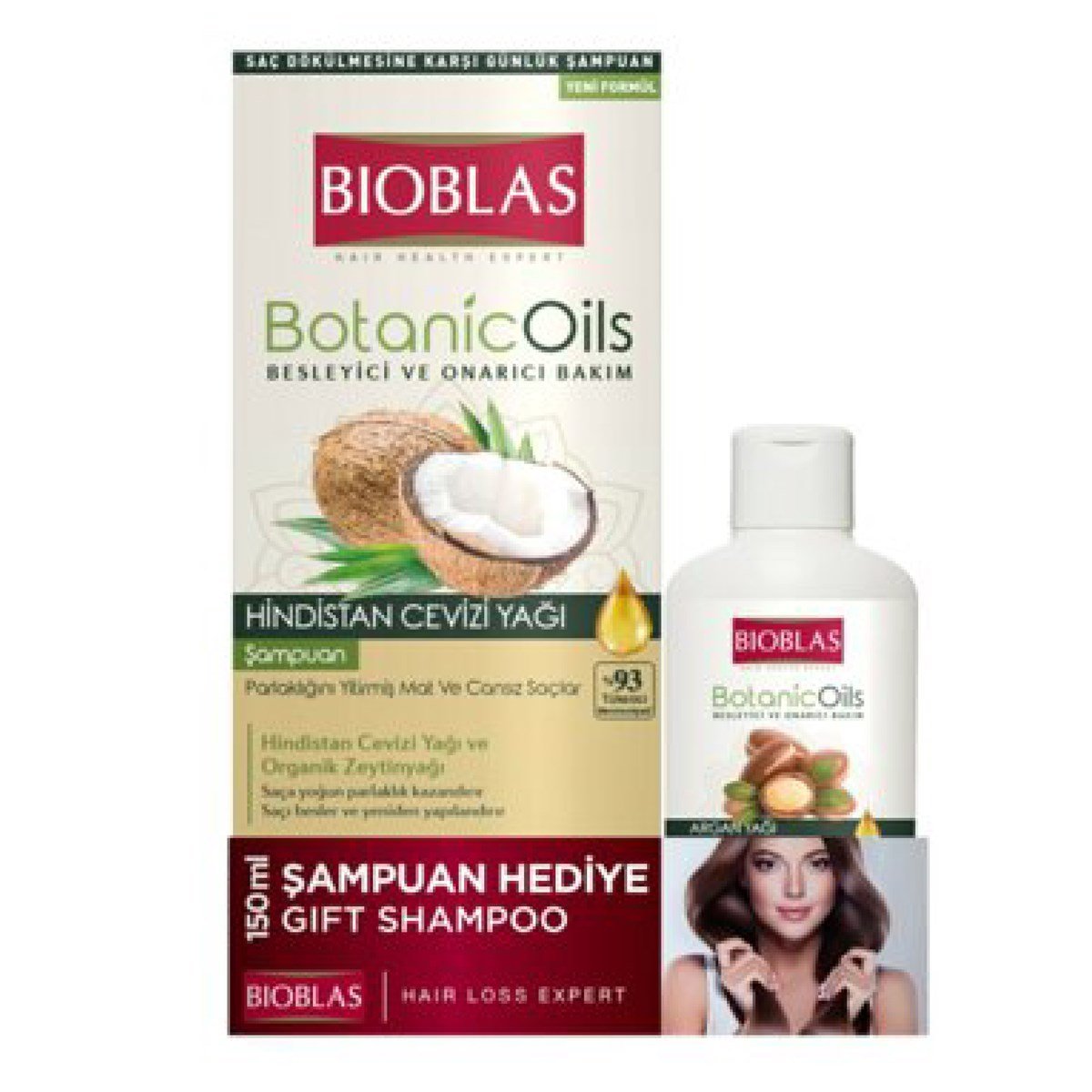 Bioblas BotanicOils Besleyici ve Onarım Hindistan Cevizi Yağı Şampuan 360ml+Bioblas BotanicOils Besleyici ve Onarım Bakım Şampuanı 150ml