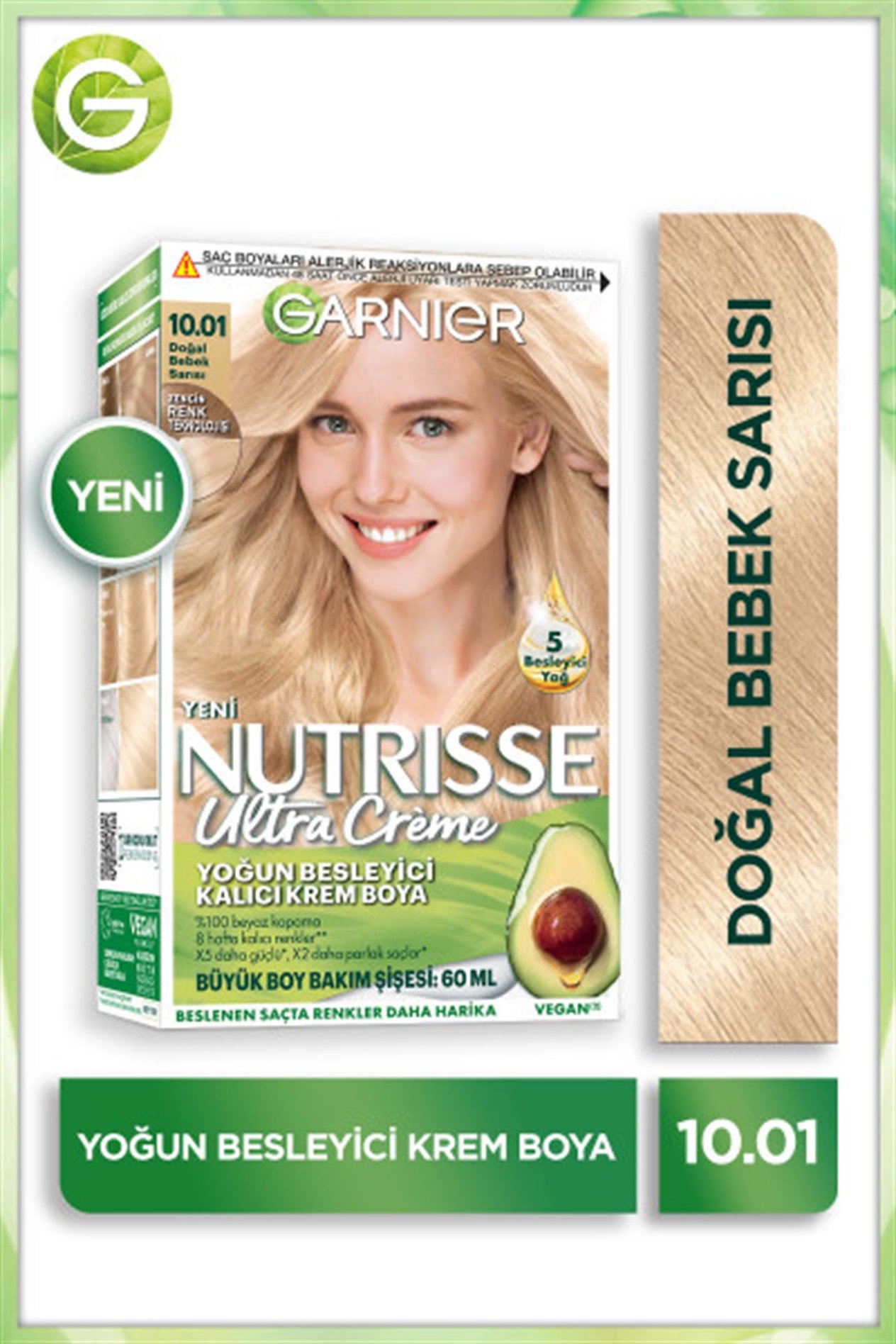 Garnier Nutrisse Ultra Creme Krem Boya 10.01 Doğal Bebek Sarısı