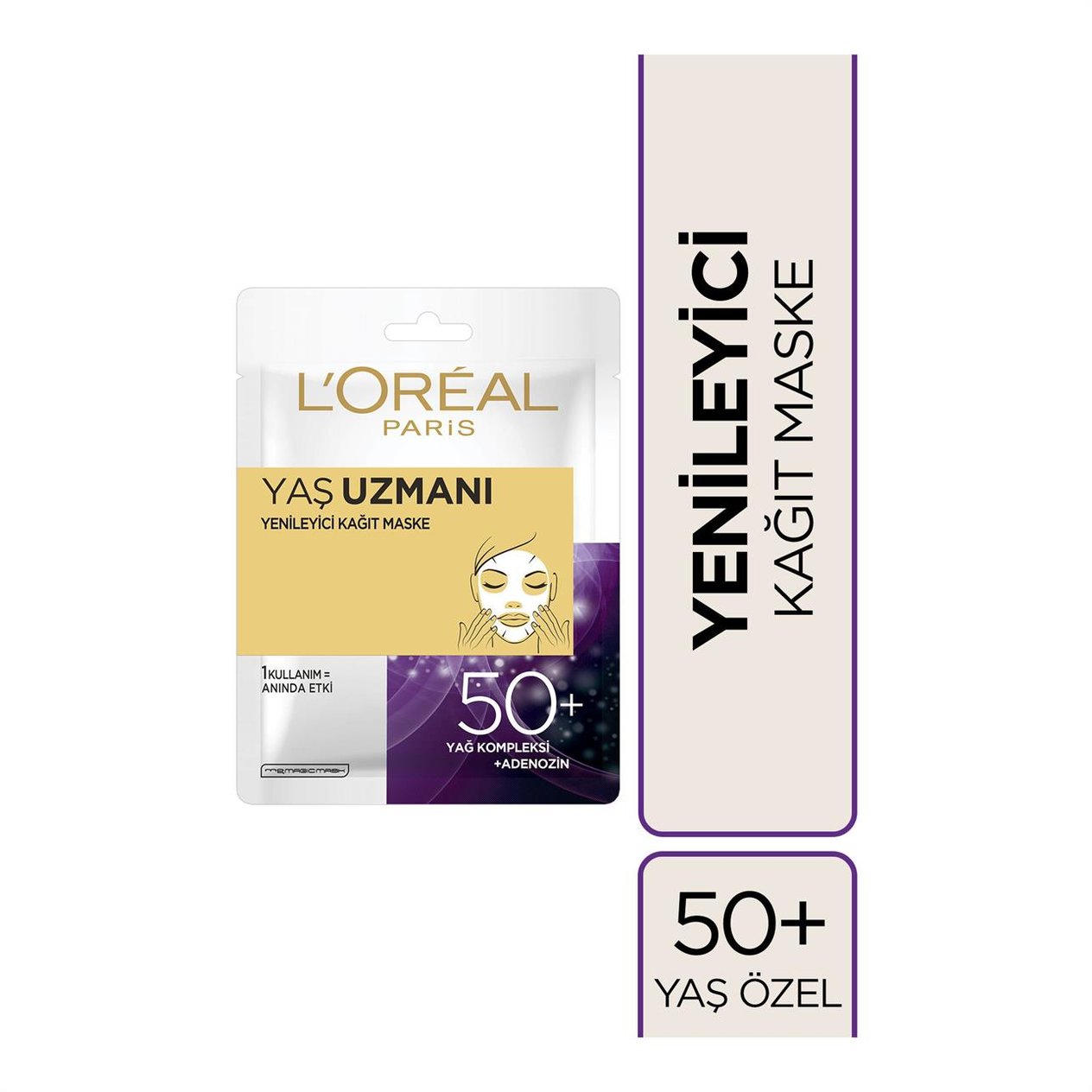Loreal Paris Yaş Uzmanı Yenileyici Kağıt Maske 50+ Yaş