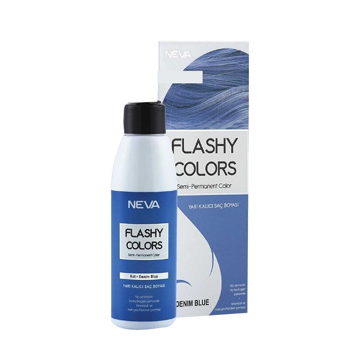 Neva Flashy Colors Yarı Kalıcı Saç Boyası Denım Blue 100ml 