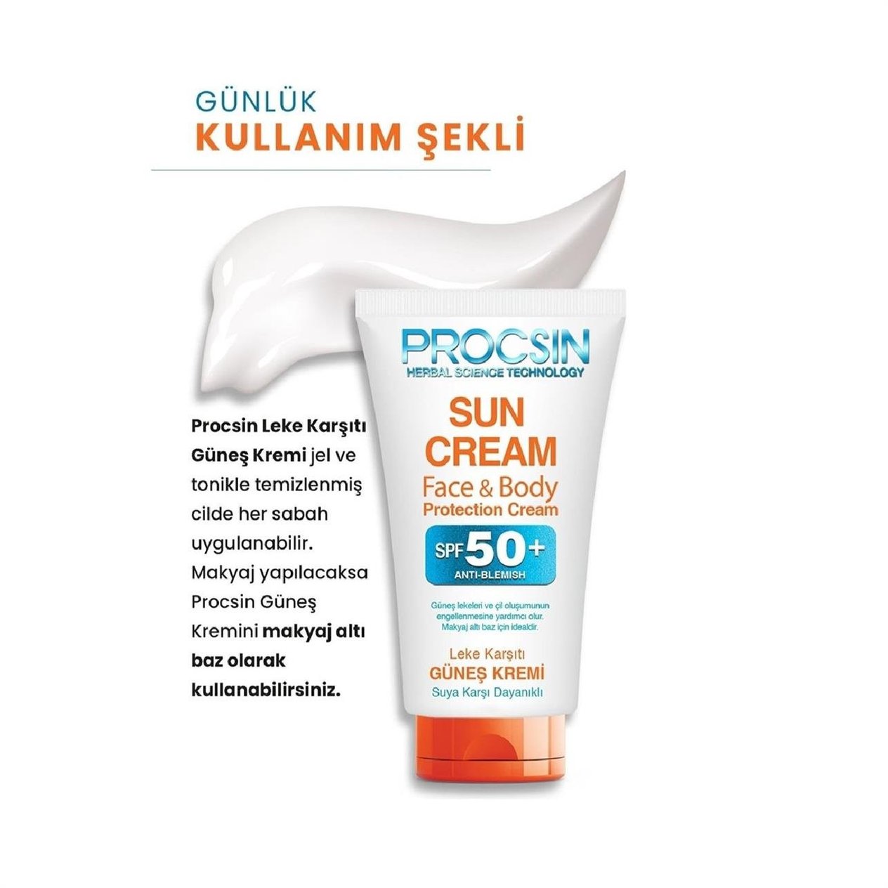 Procsin Güneş Kremi Leke Karşıtı Spf +50 Yüz &Vücut  50ml 