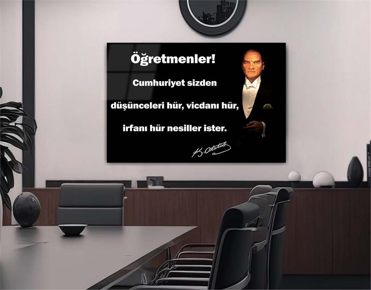 Mustafa Kemal Atatürk Glasschilderij