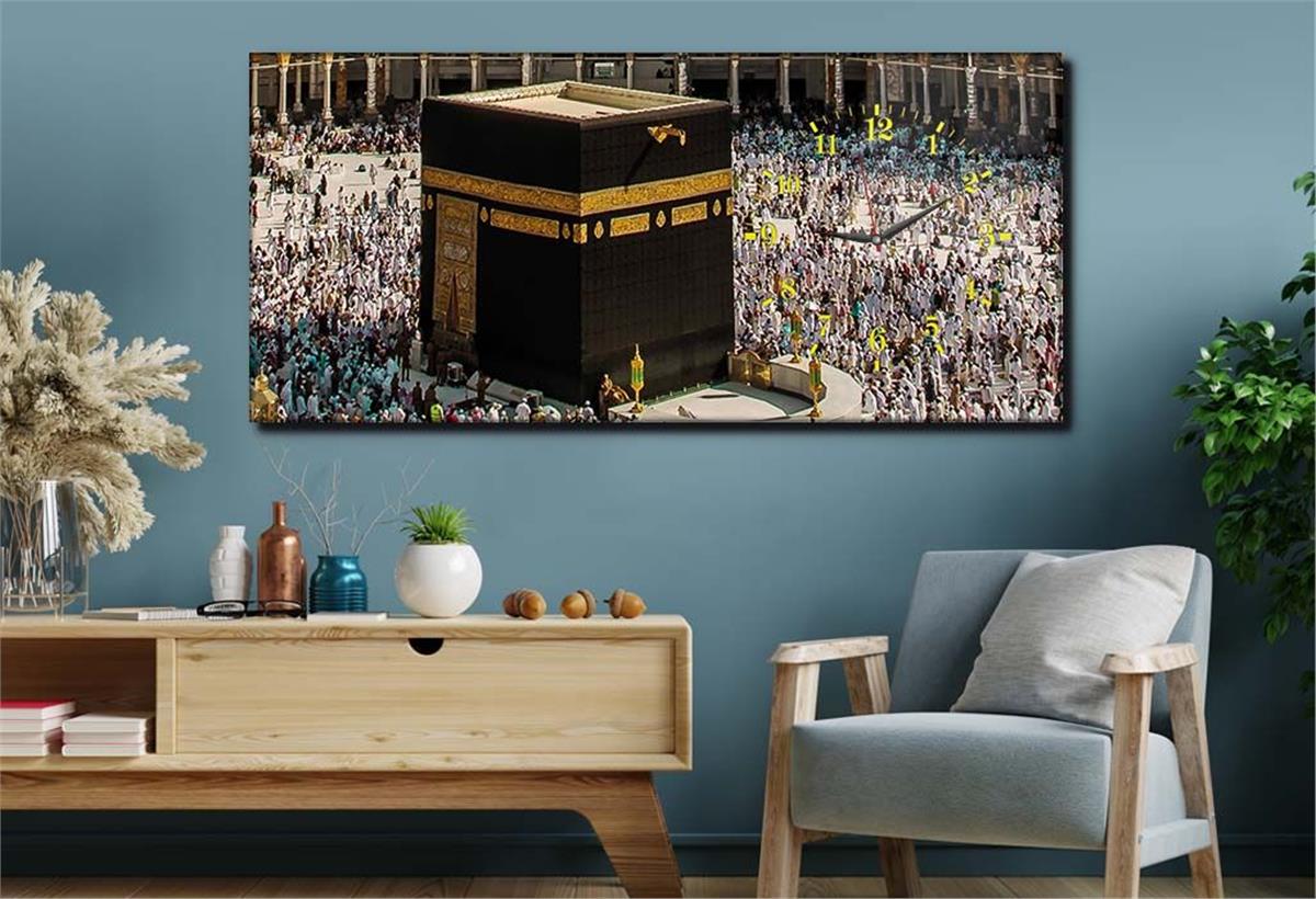 Horizontaal, Aan De Zijkant Voorzien Van Een Klok, Religieus Thema Gehard Glasschilderij 030