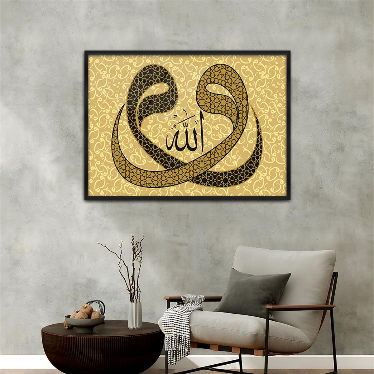 Tableau en verre à thème religieux avec cadre en aluminium  004