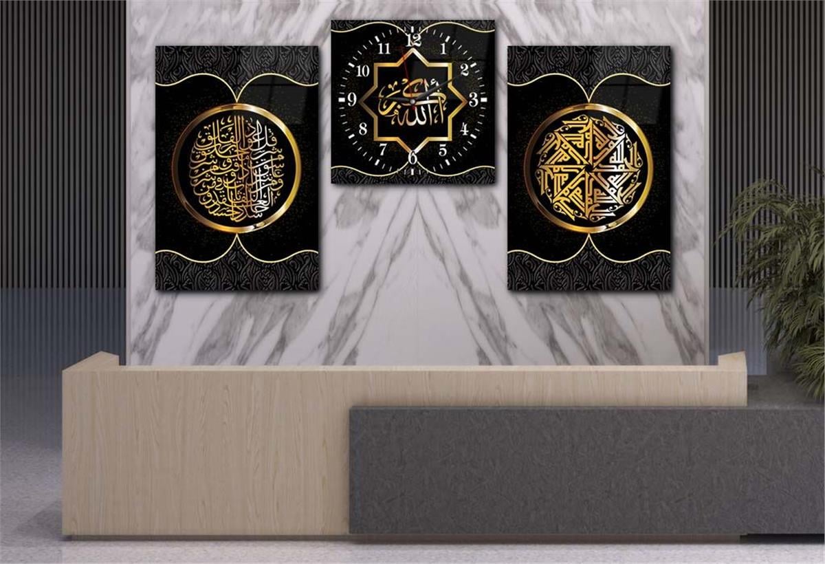 Religion Thematisches 2-teiliges bedrucktes Glas und Uhrenset