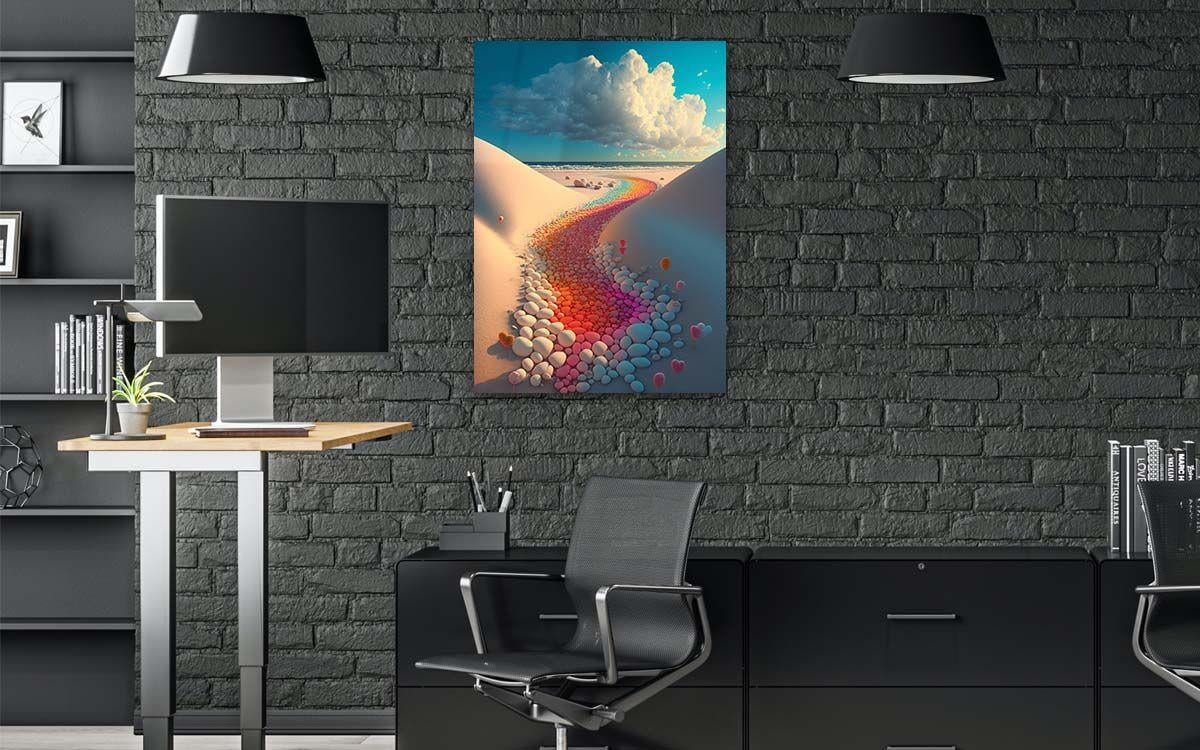 Dikey Sanat Temalı Cam Tablo 306