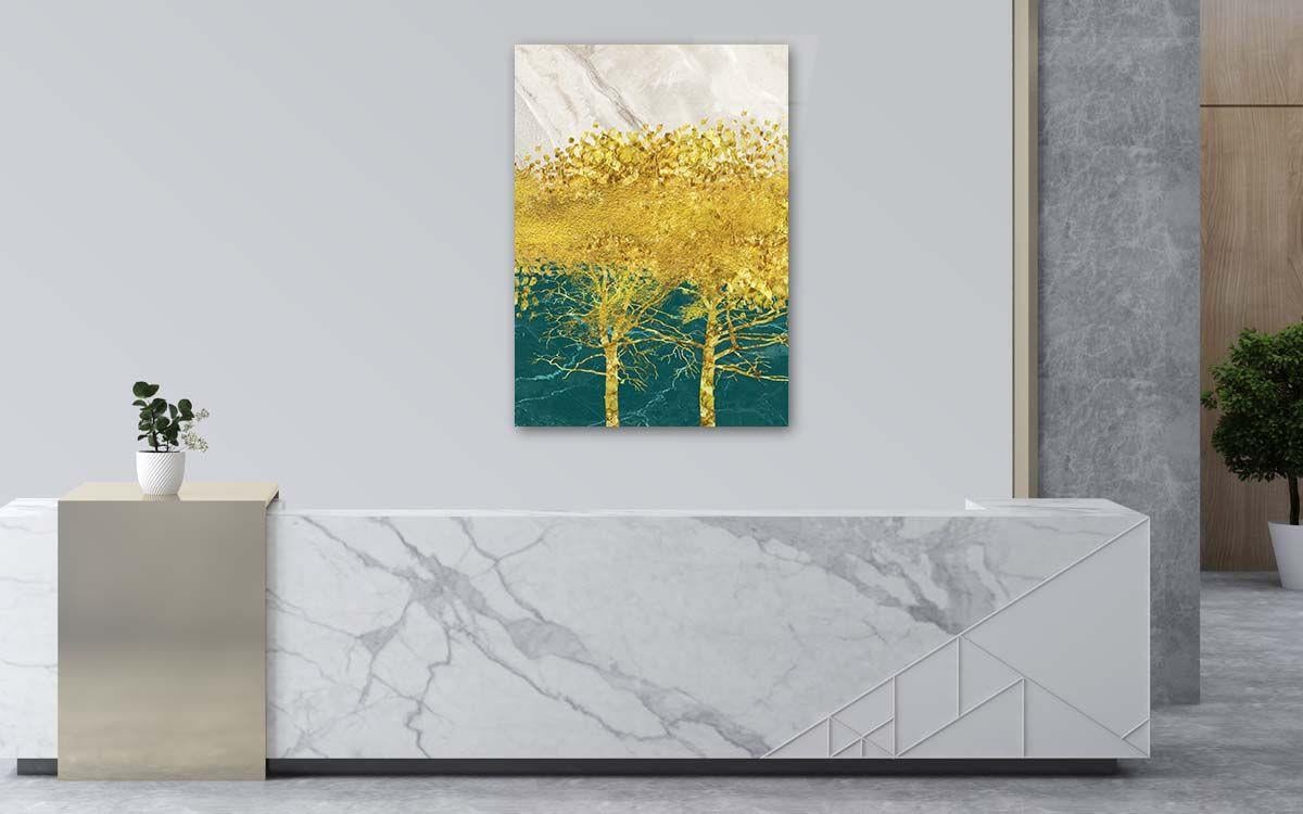 Dikey Sanat Temalı Cam Tablo224