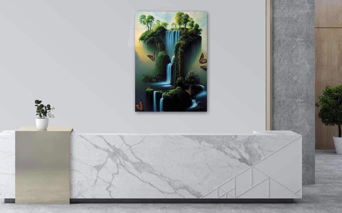 Dikey Sanat Temalı Cam Tablo 307