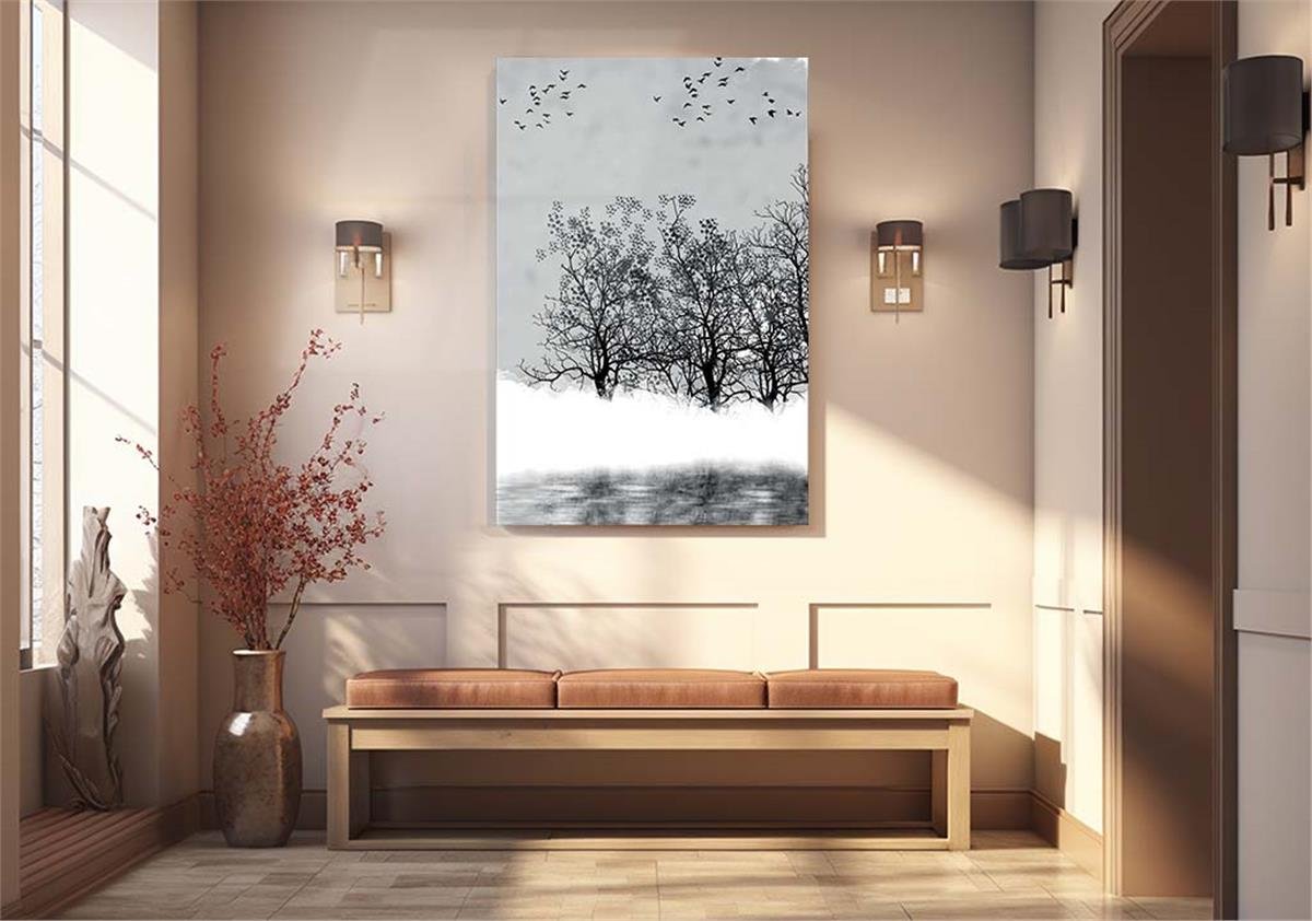 Dikey Sanat Temalı Cam Tablo281