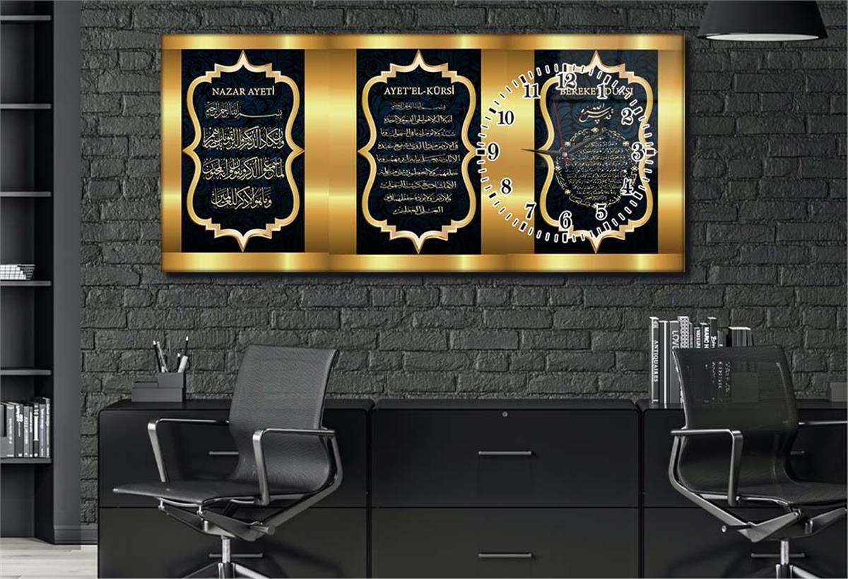 Side-Clock, Religious-Themed Horizontal Glass Wall Painting 042