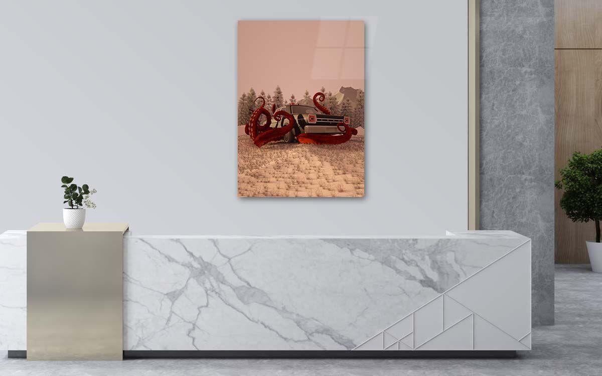 Kunst Thema auf bedrucktem Glas