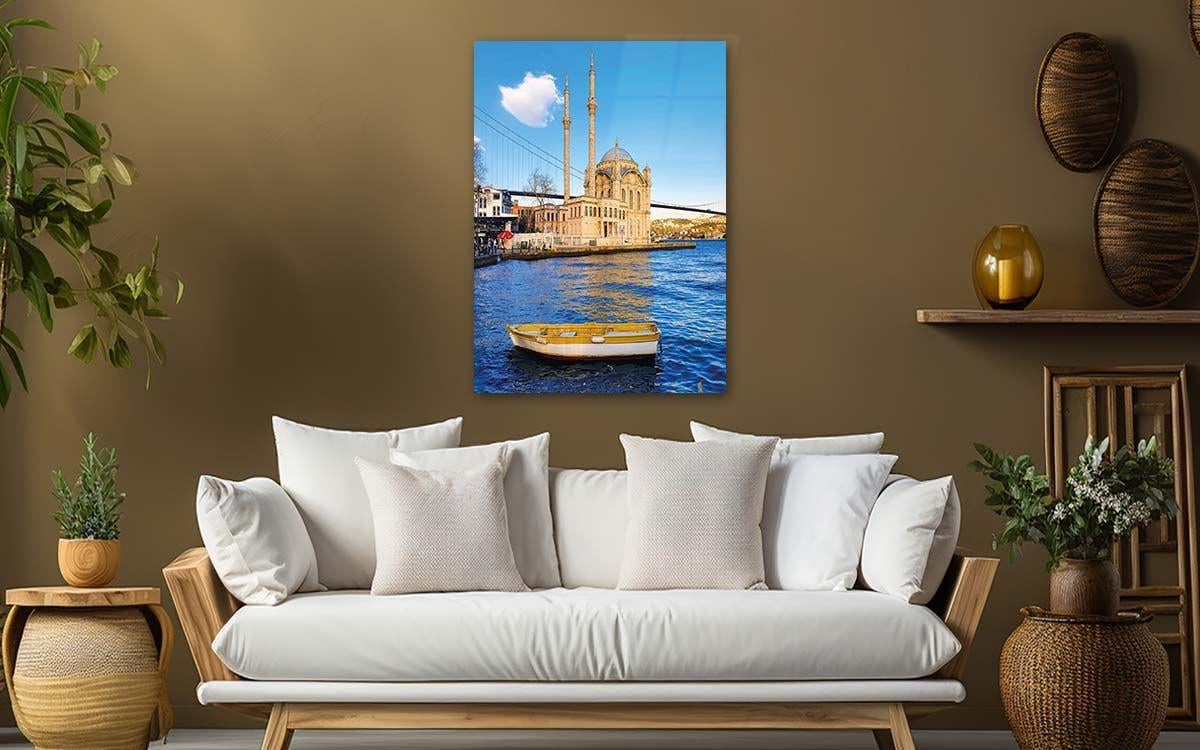 Tempered Glass Wall Art with Mosque Visual
