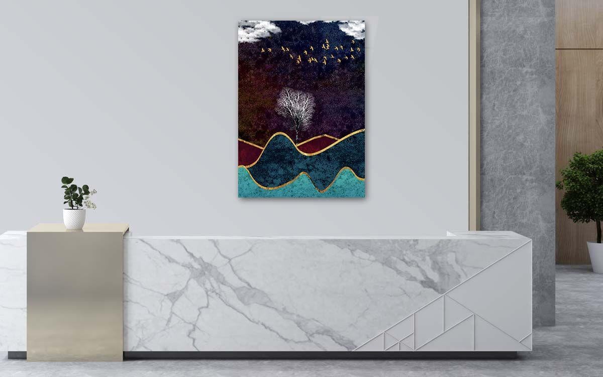 Kunst Thema auf bedrucktem Glas