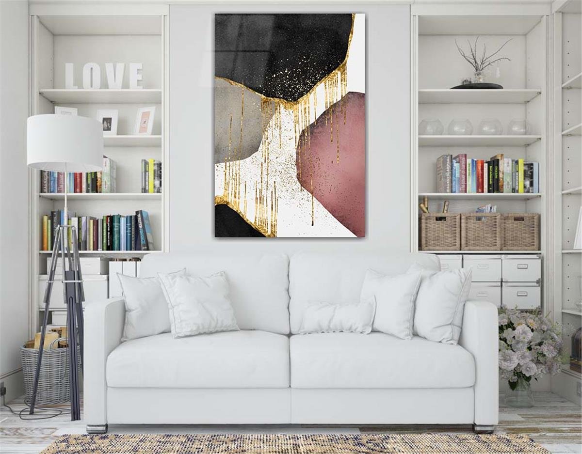 Dikey Sanat Temalı Cam Tablo 301